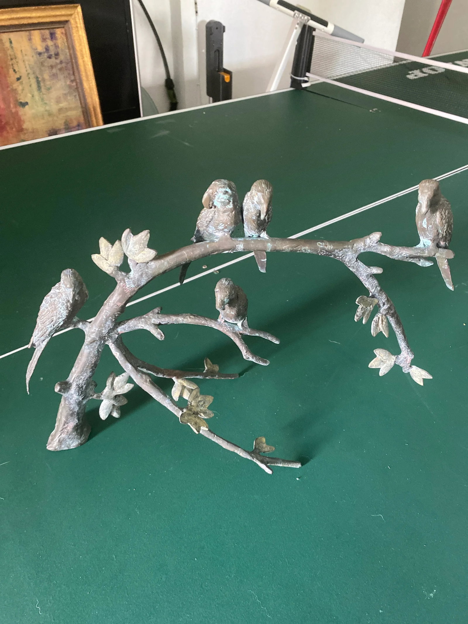 1960s Giacometti Style Bronze Birds on a Branch - 13
