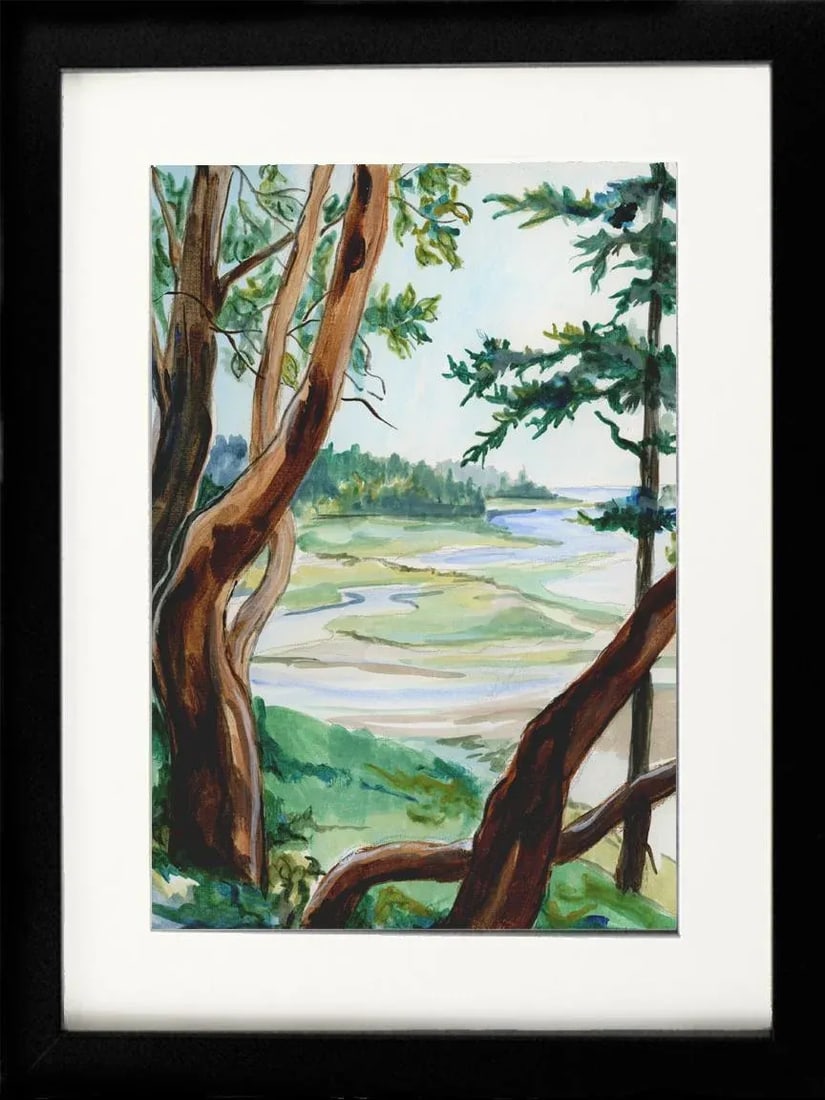 Plein Aire Seascape Original Painting, on the Bluff 1, Acrylic Study - 4
