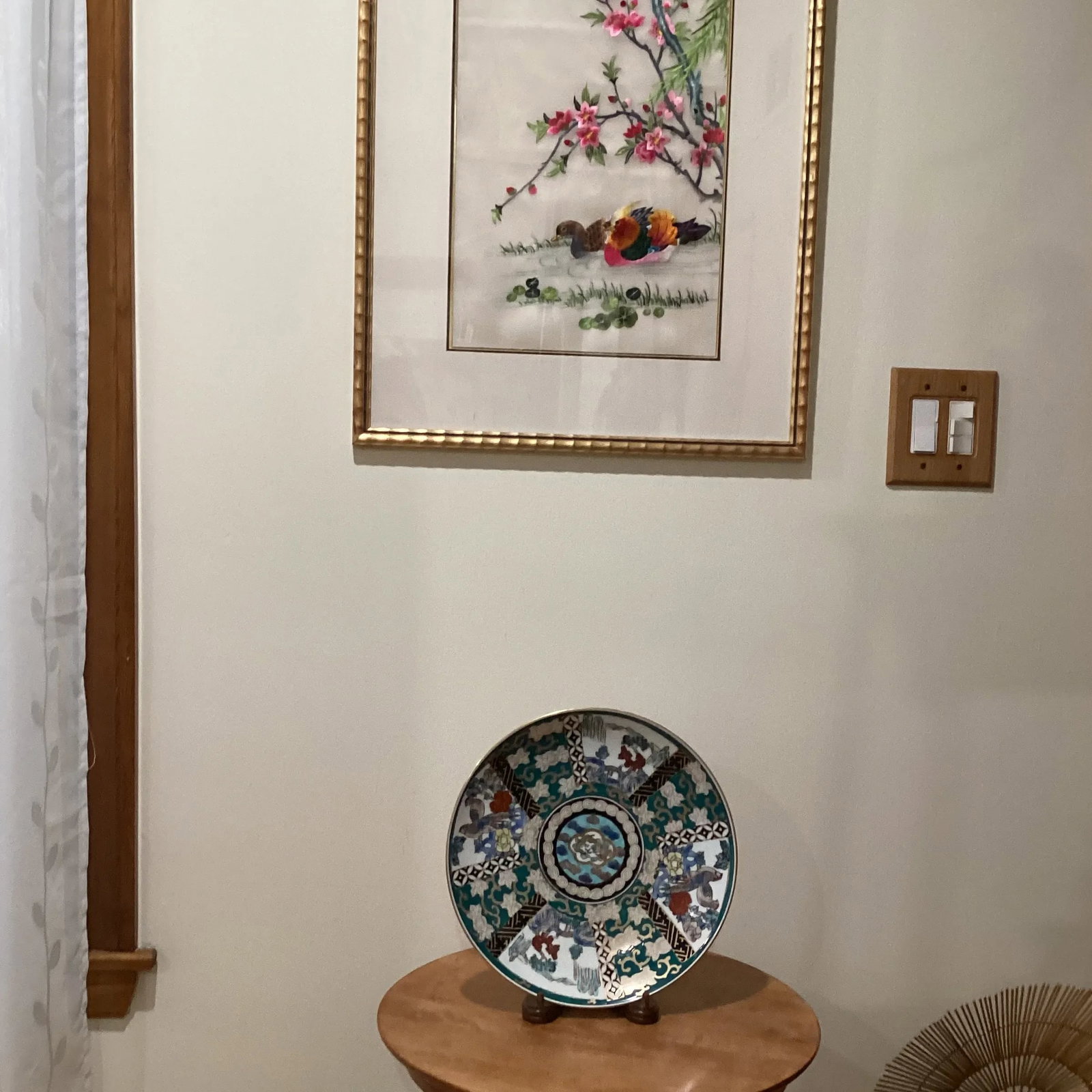 Early 20th Century Antique Handmade & Hand-Painted Japanese Green Imari Charger Plate Charger - 9