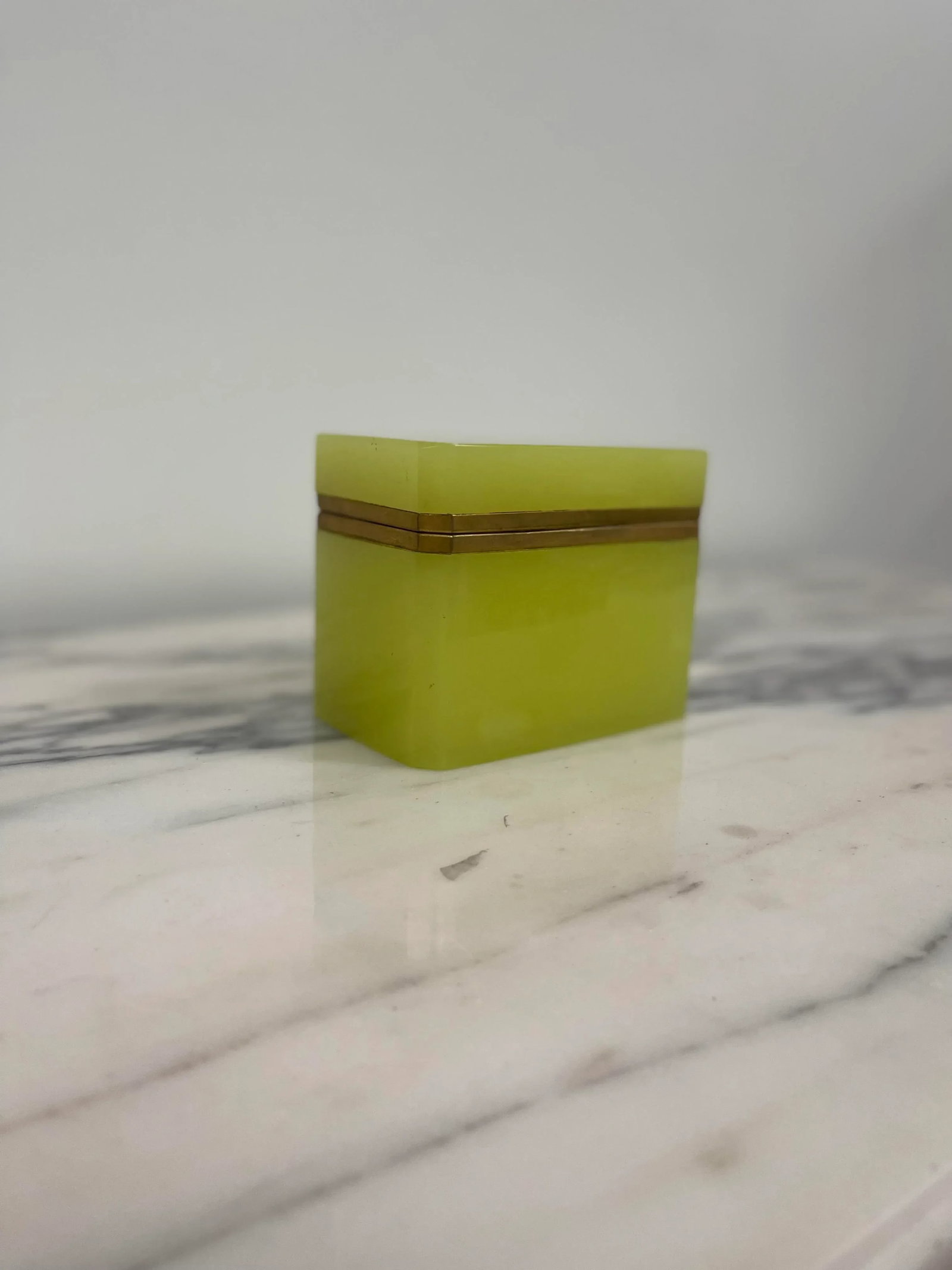19th Century Antique Rectangular Opaline Glass Casket Box With Bronze Mounts - 3