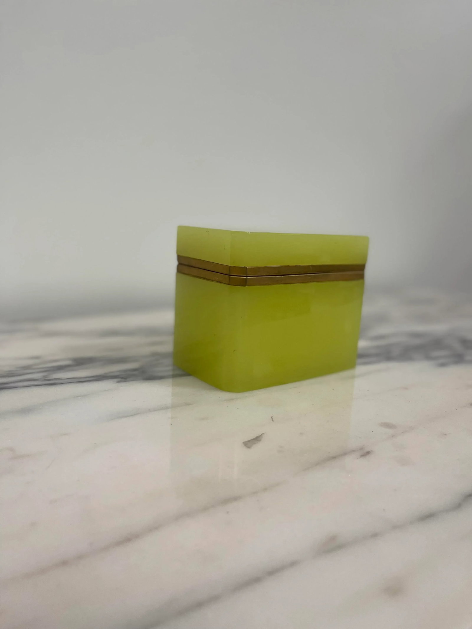 19th Century Antique Rectangular Opaline Glass Casket Box With Bronze Mounts - 8