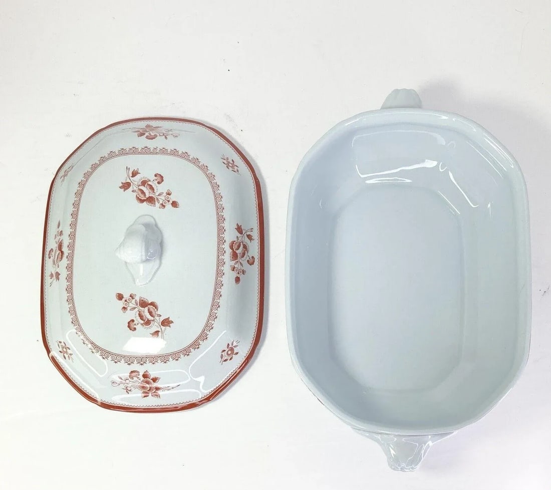1960s Spode Gloucester Red, Ceramic Lidded Ironstone Serving Bowl - 3
