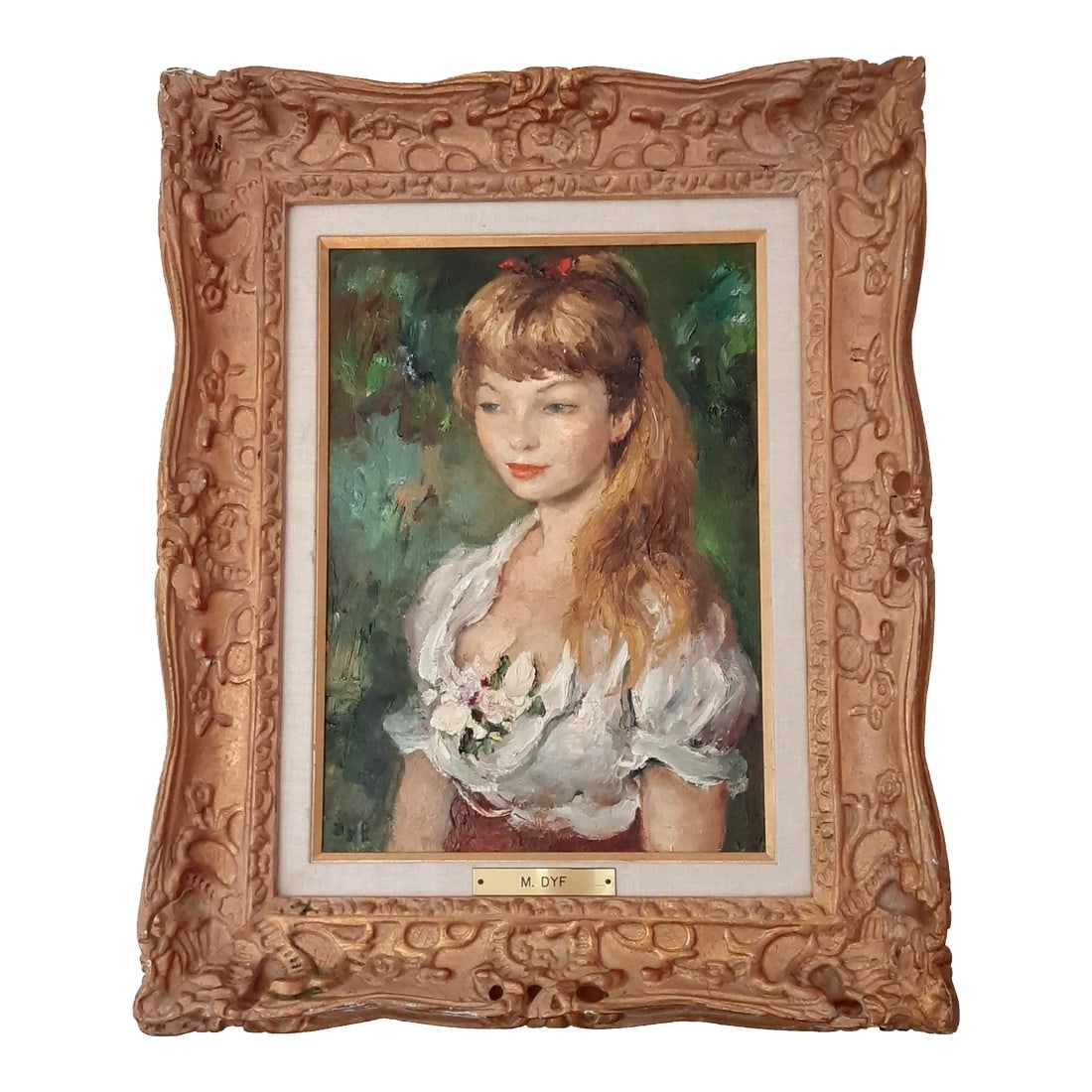 Mid 20th Century Original Oil Marcel Dyf Muse Painting of His Muse, Framed (1 of 6)