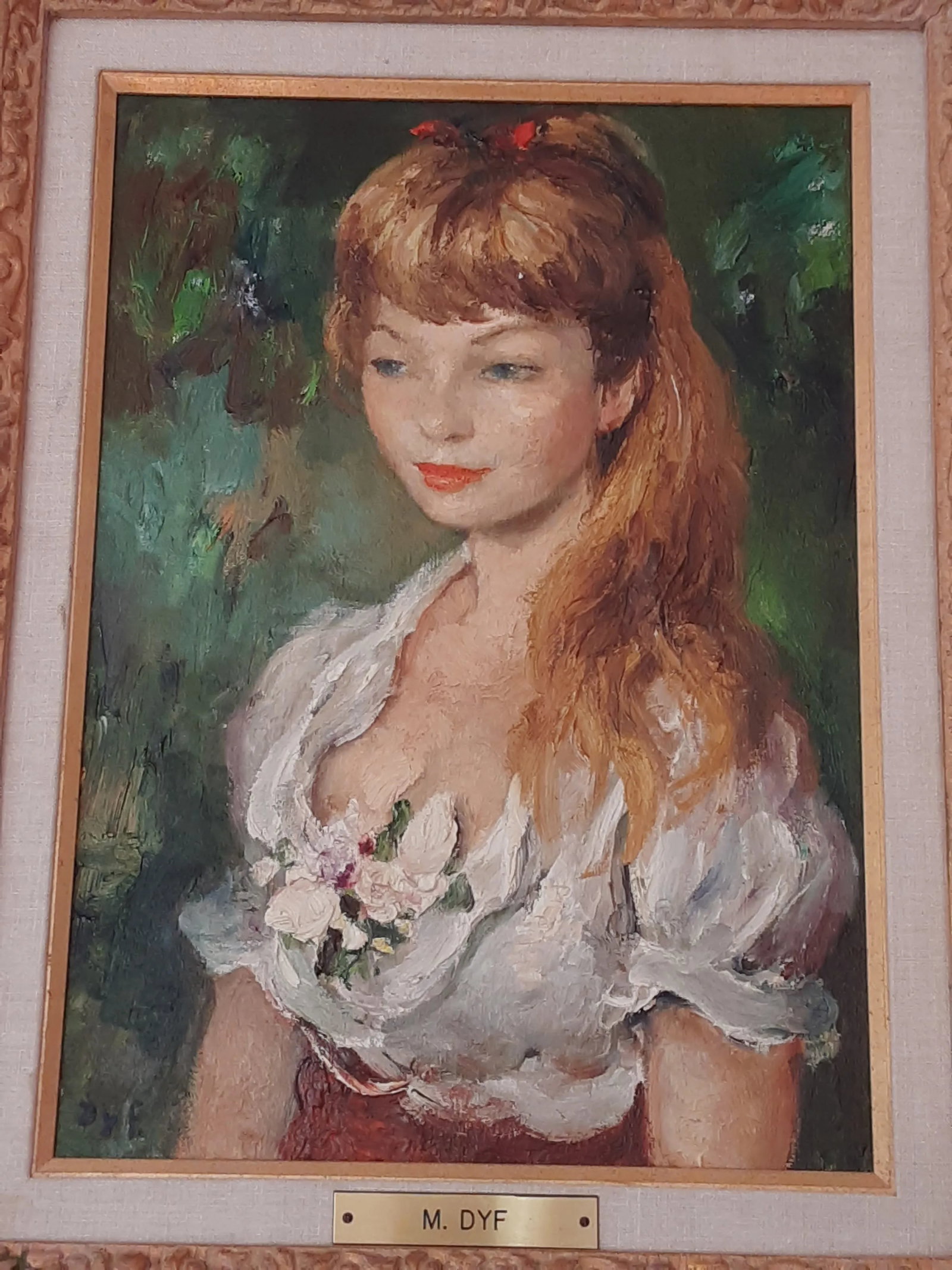 Mid 20th Century Original Oil Marcel Dyf Muse Painting of His Muse, Framed - 2