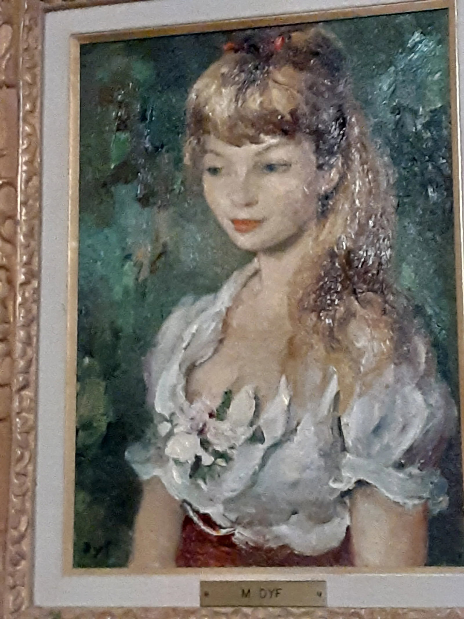 Mid 20th Century Original Oil Marcel Dyf Muse Painting of His Muse, Framed - 3