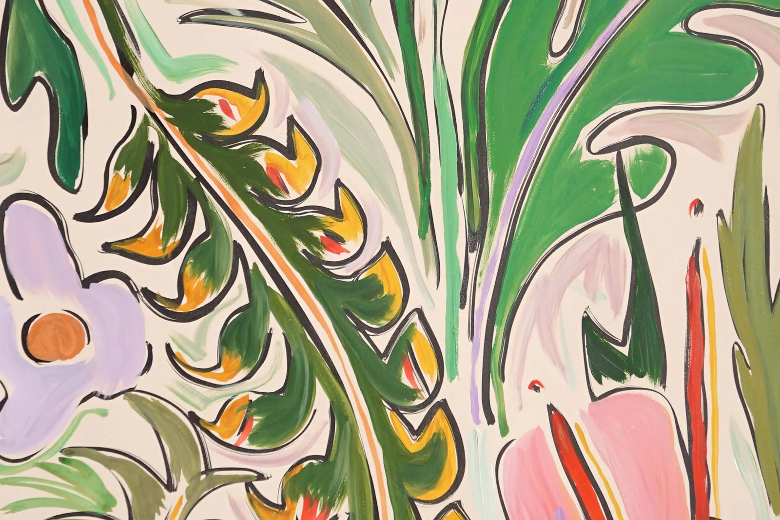 2023, Expressionist Still Life of Hibiscus Flower, Mixed Media on Watercolor Paper by Romina Milano - 3