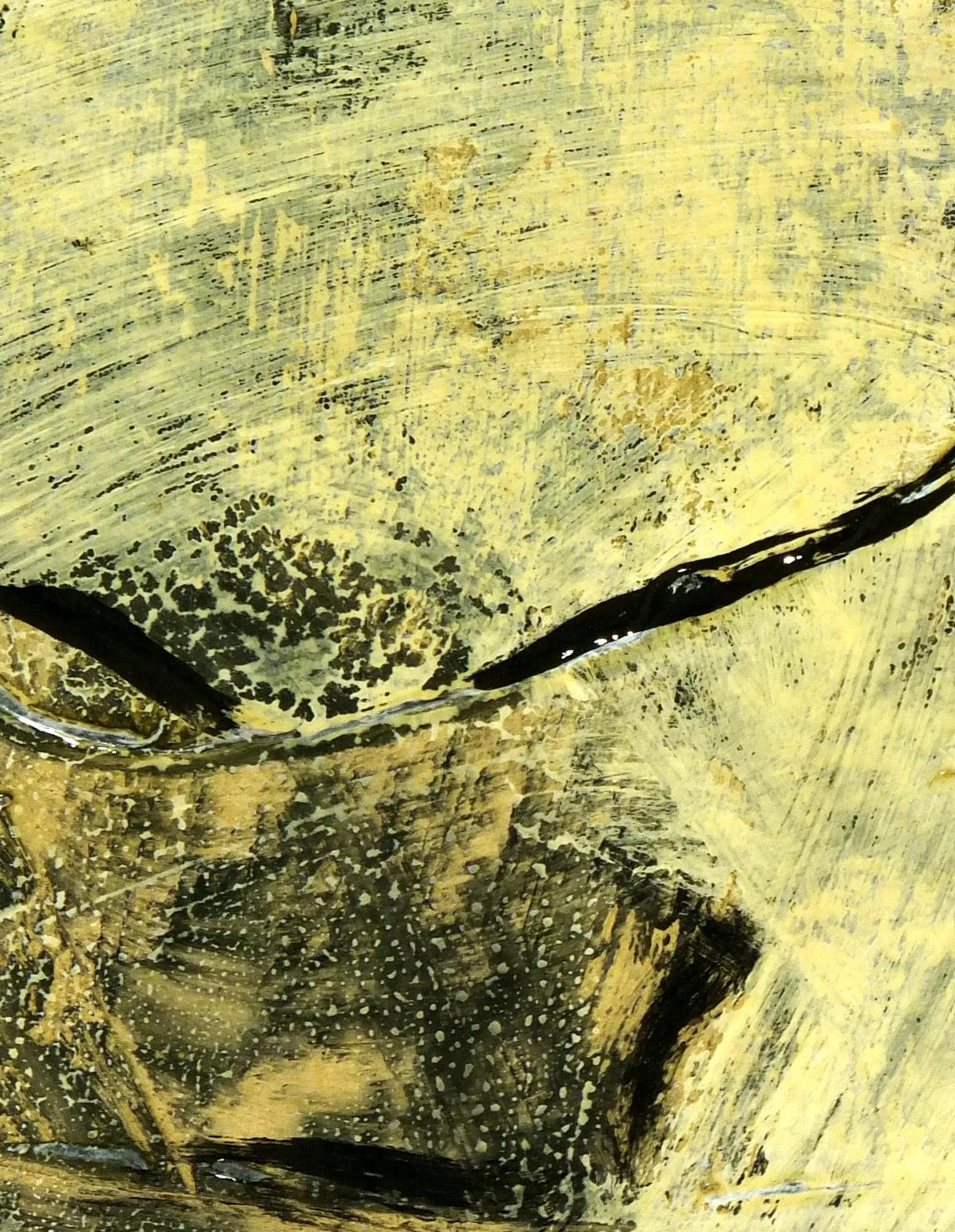 Sandy Yellow, Tan and Light Green Hues Acrylic Abstract Painting - 3