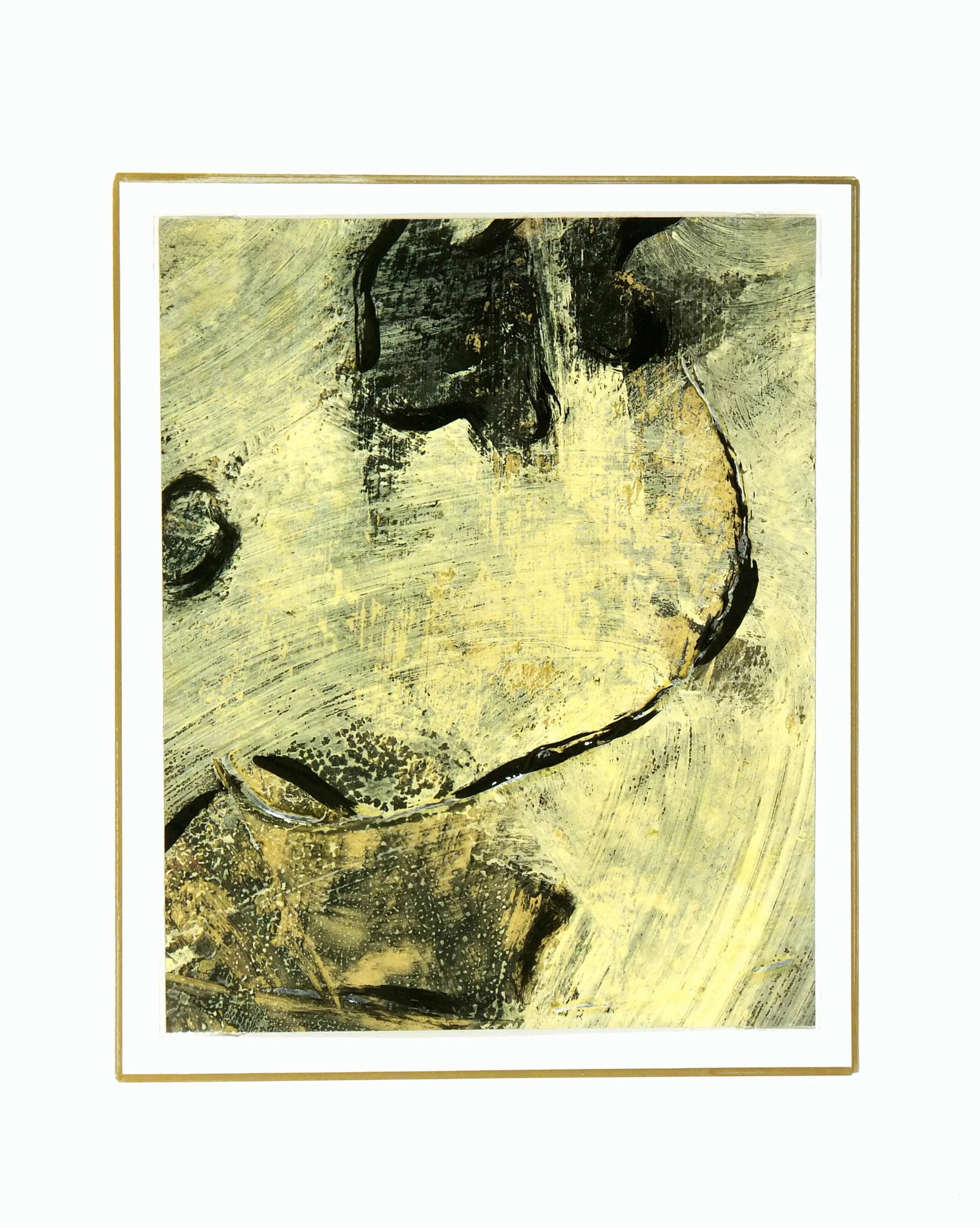 Sandy Yellow, Tan and Light Green Hues Acrylic Abstract Painting - 4