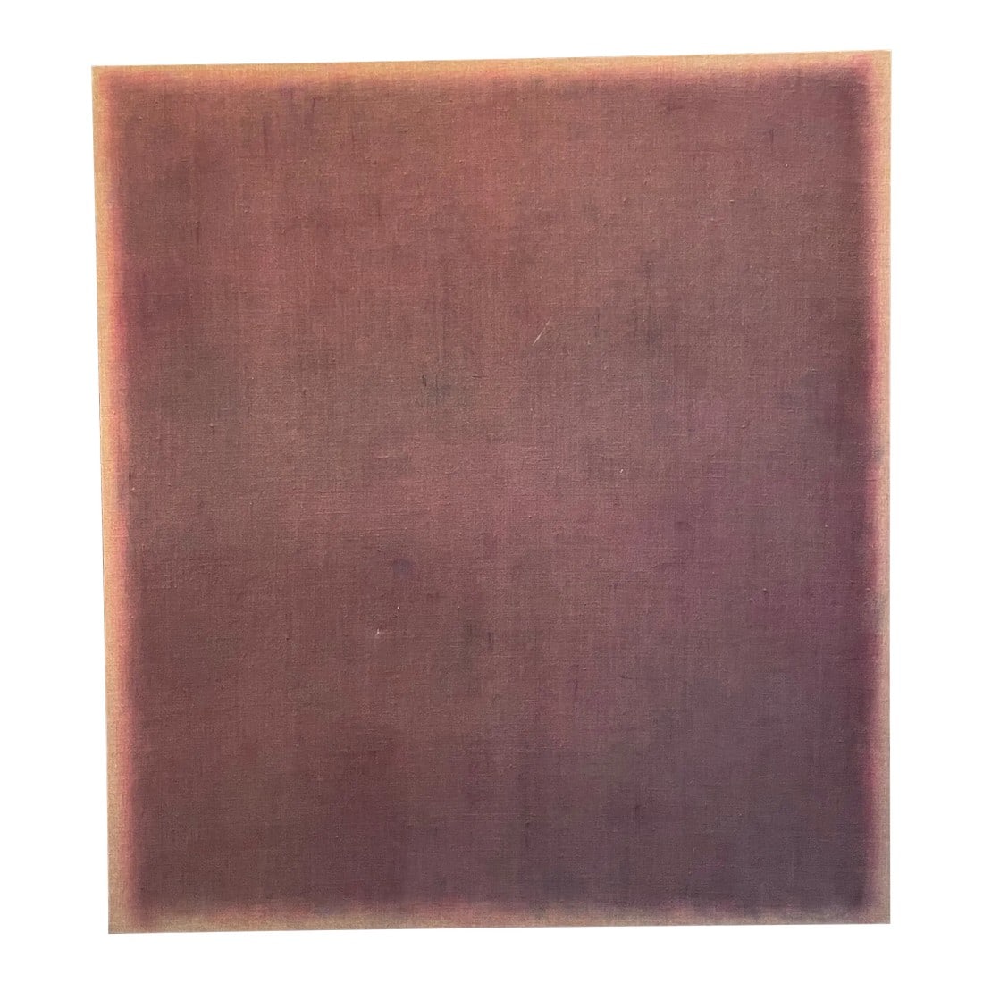 Large 20th Century Abstract Painting by Gretal Stephens: Against a beige raw linen ground, the work uses the translucent properties of paint to create a mysterious plain-spoken ode to light and life. Gretel Stephens presents handsome abstract oil paintings
