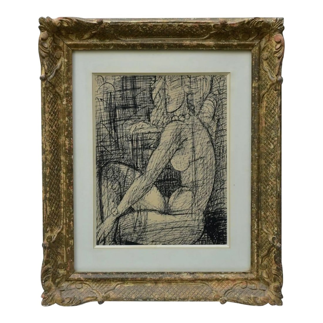 Marcel Gromaire, Pen and Ink Drawing, Nu Avec Des Perles, Circa 1930 (1 of 2)