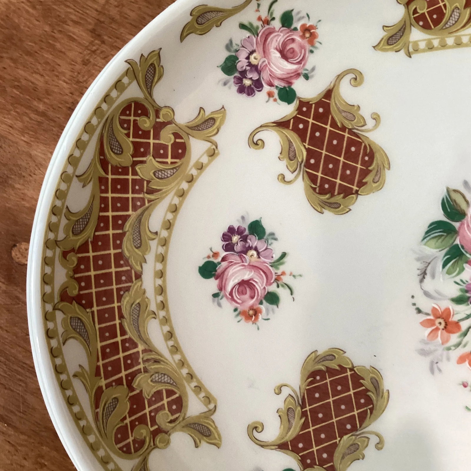 Mid 20th Century Vintage Theo Limoges France Alfa Ceramic Porcelain Vanity Tray on Stand Hand Painte - 2