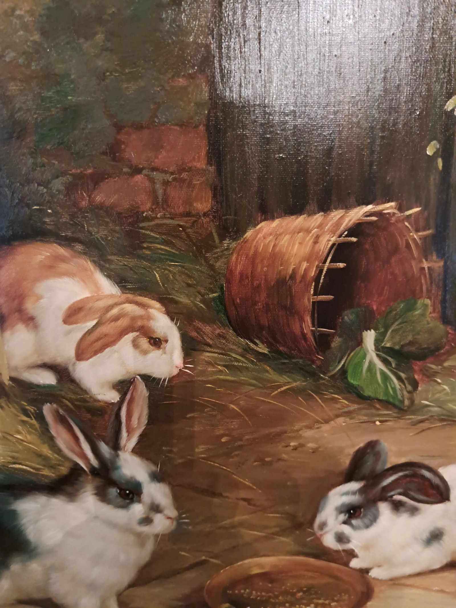 Rabbits at Rest Oil on Canvas by Hegel - 3