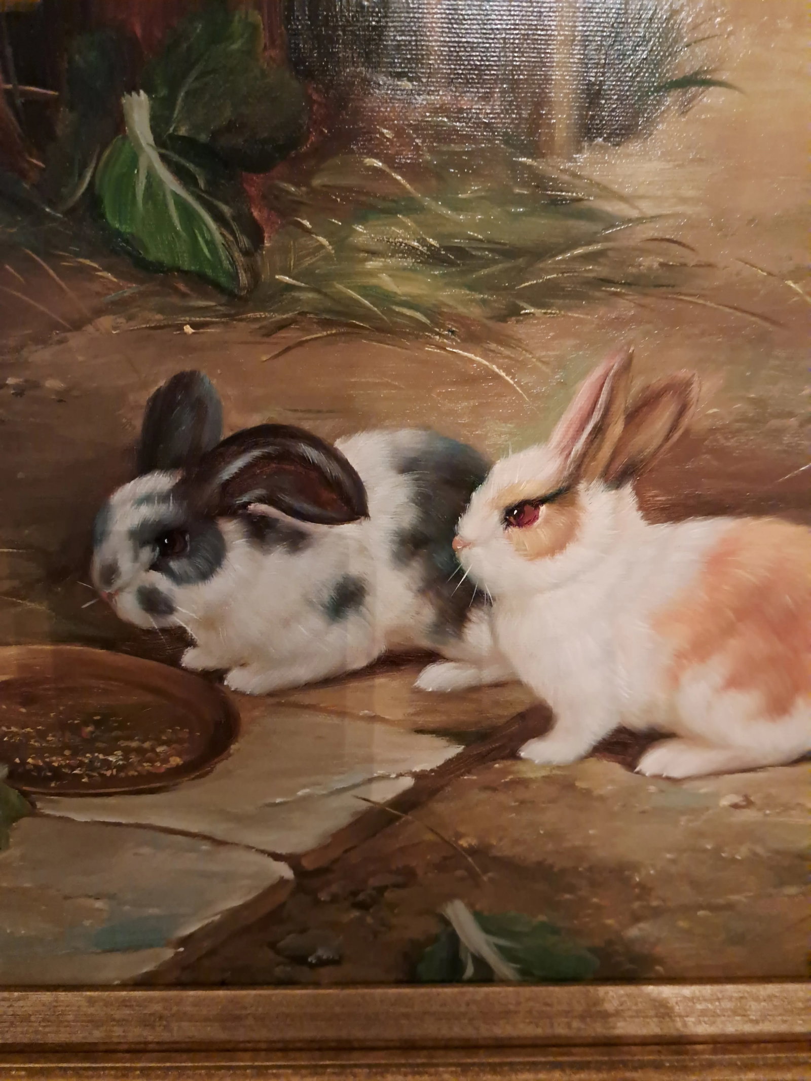 Rabbits at Rest Oil on Canvas by Hegel - 4