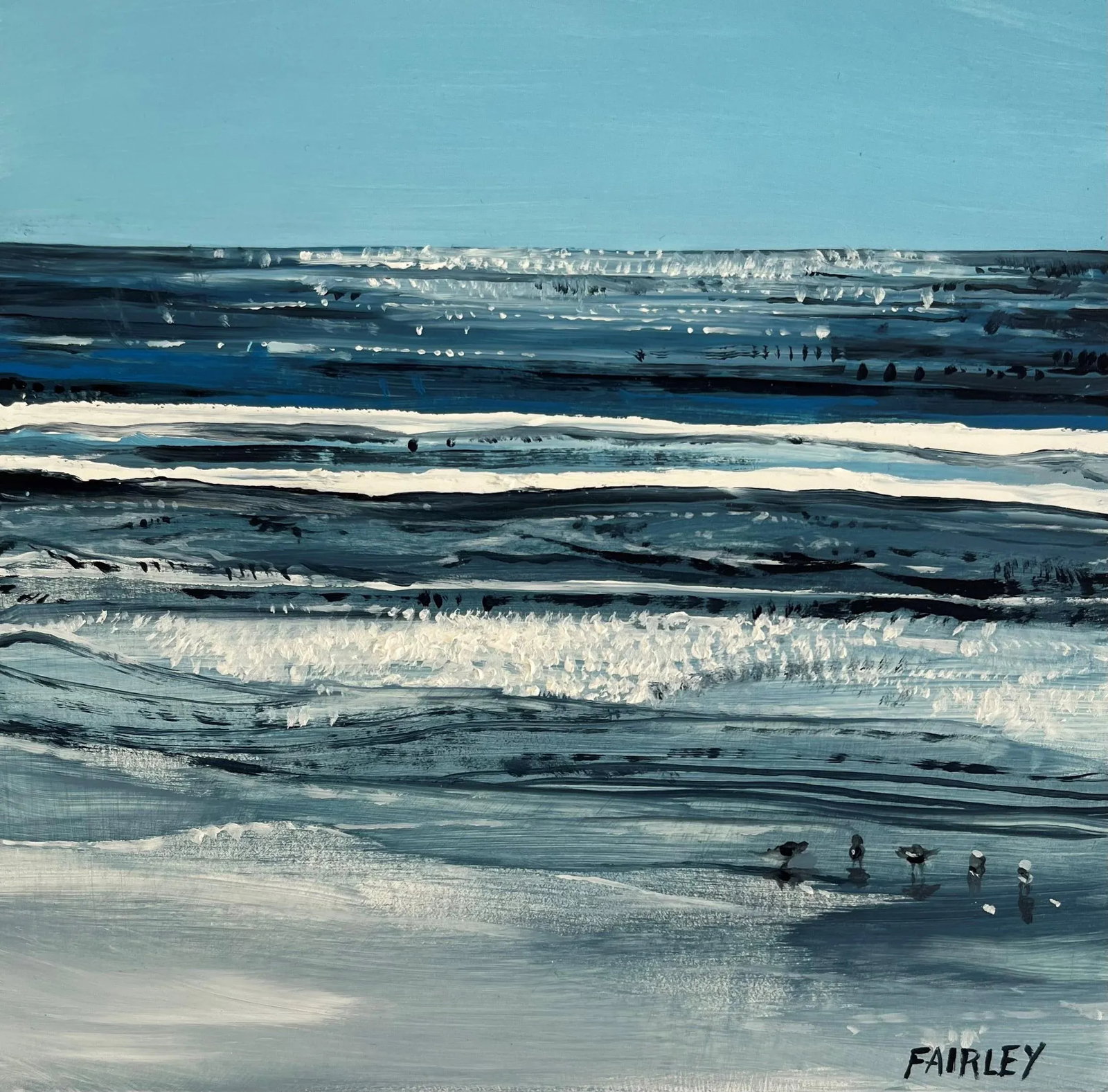 Glimmer, Original Miniature Seascape Oil Painting by Jessica Fairley - 3