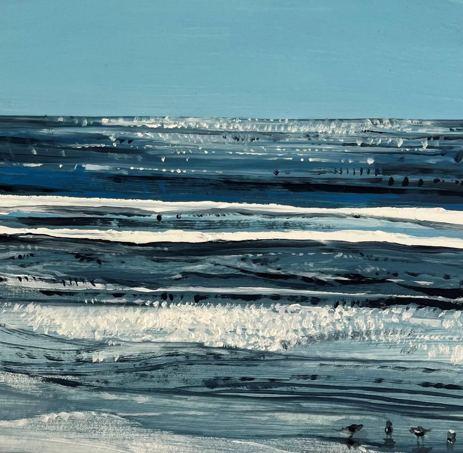 Glimmer, Original Miniature Seascape Oil Painting by Jessica Fairley - 5