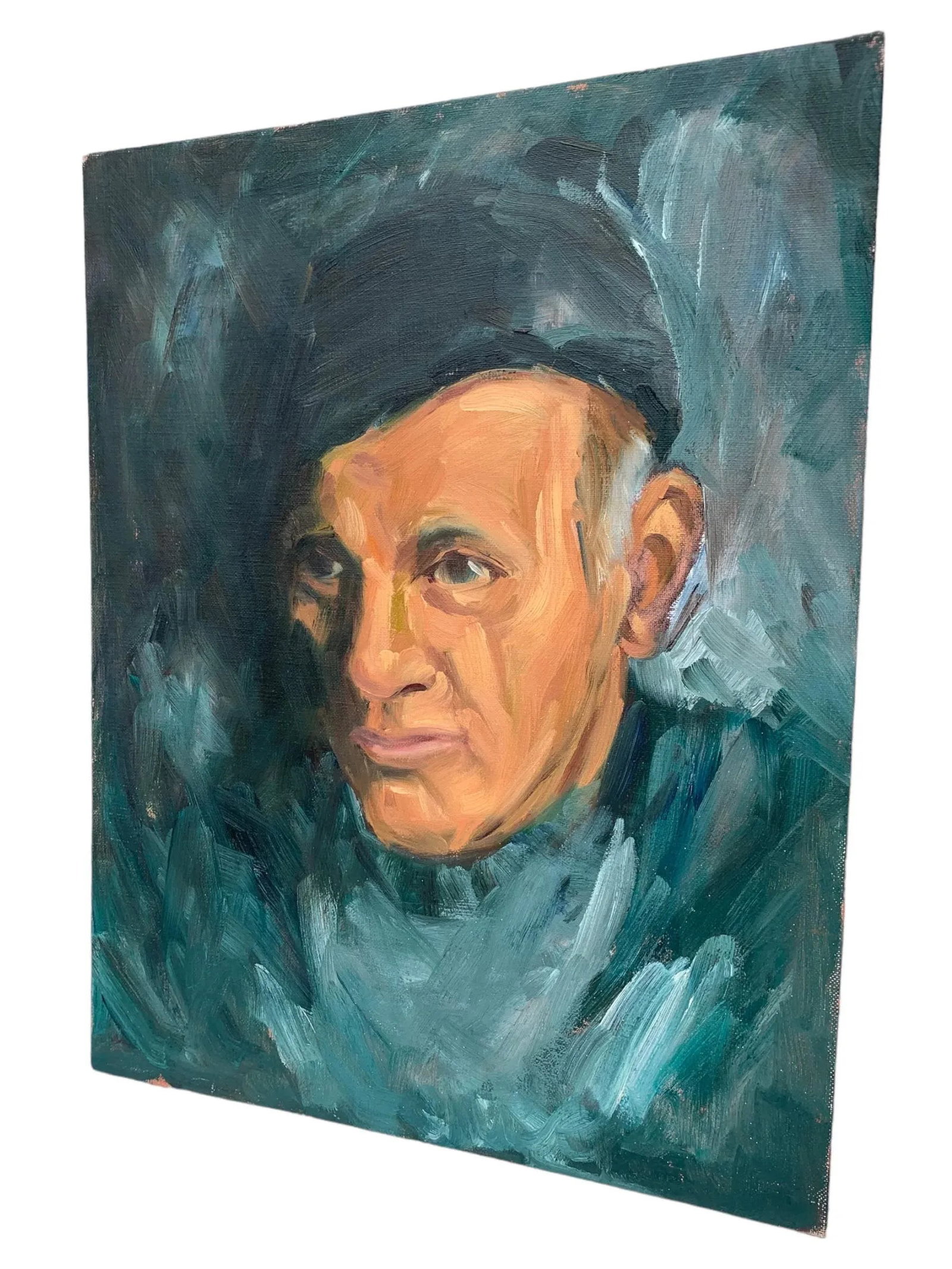 Mid 20th Century "Portrait of a Man" Acrylic Painting - 3