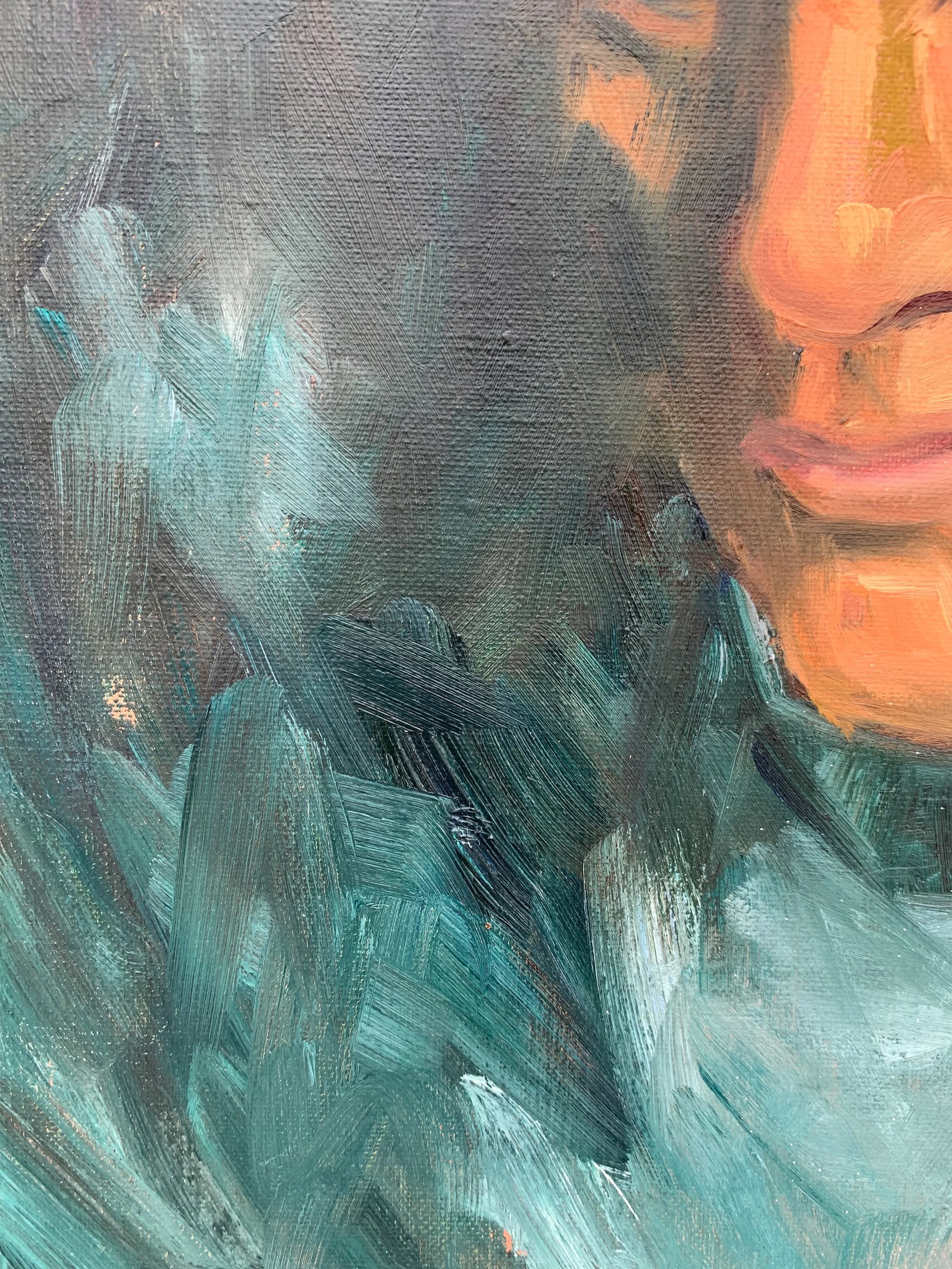 Mid 20th Century "Portrait of a Man" Acrylic Painting - 8