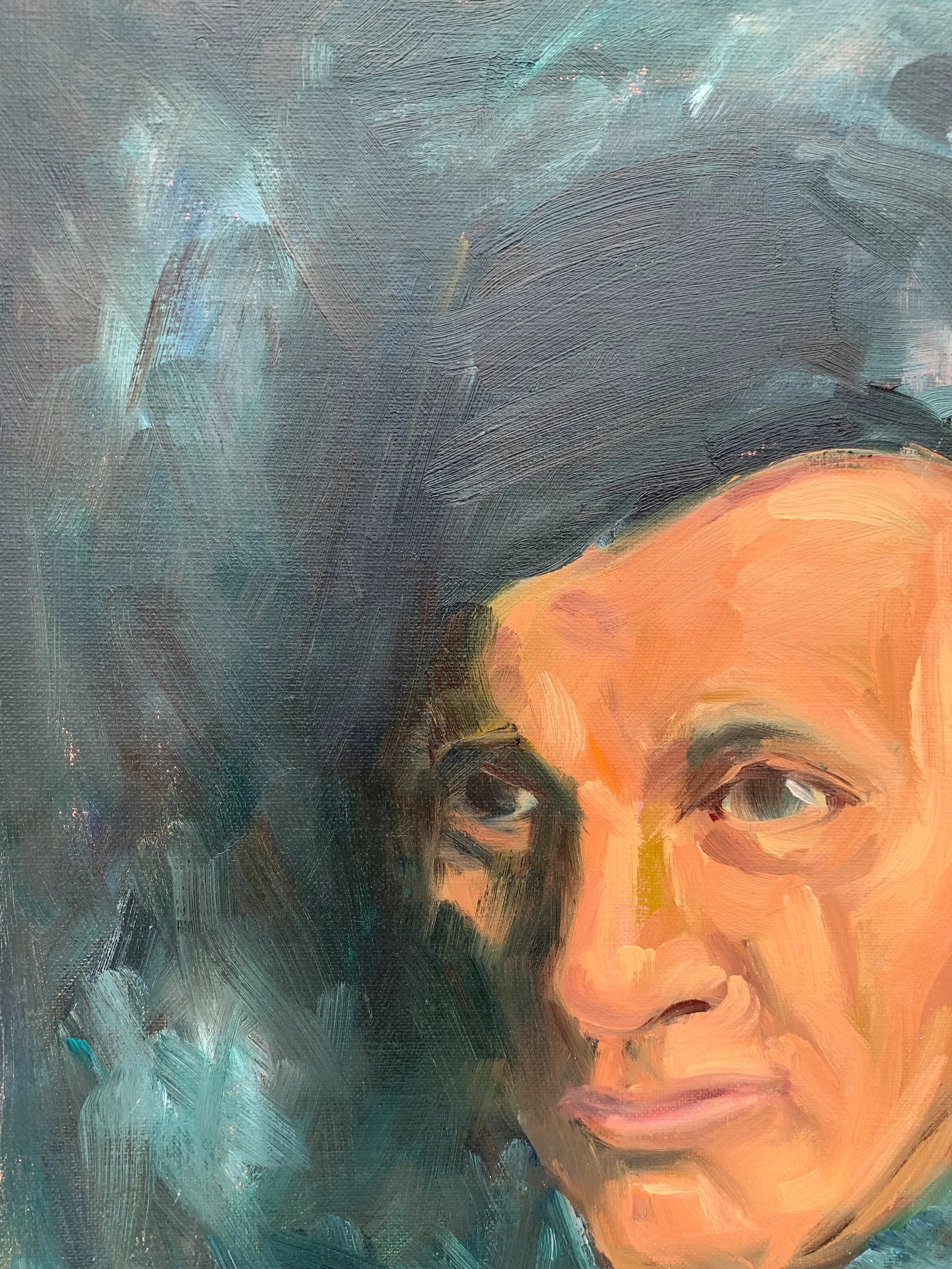 Mid 20th Century "Portrait of a Man" Acrylic Painting - 9
