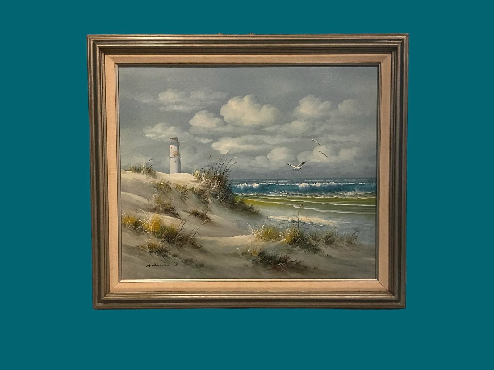 Antonio Tano Seascape Oil Painting Framed - 3