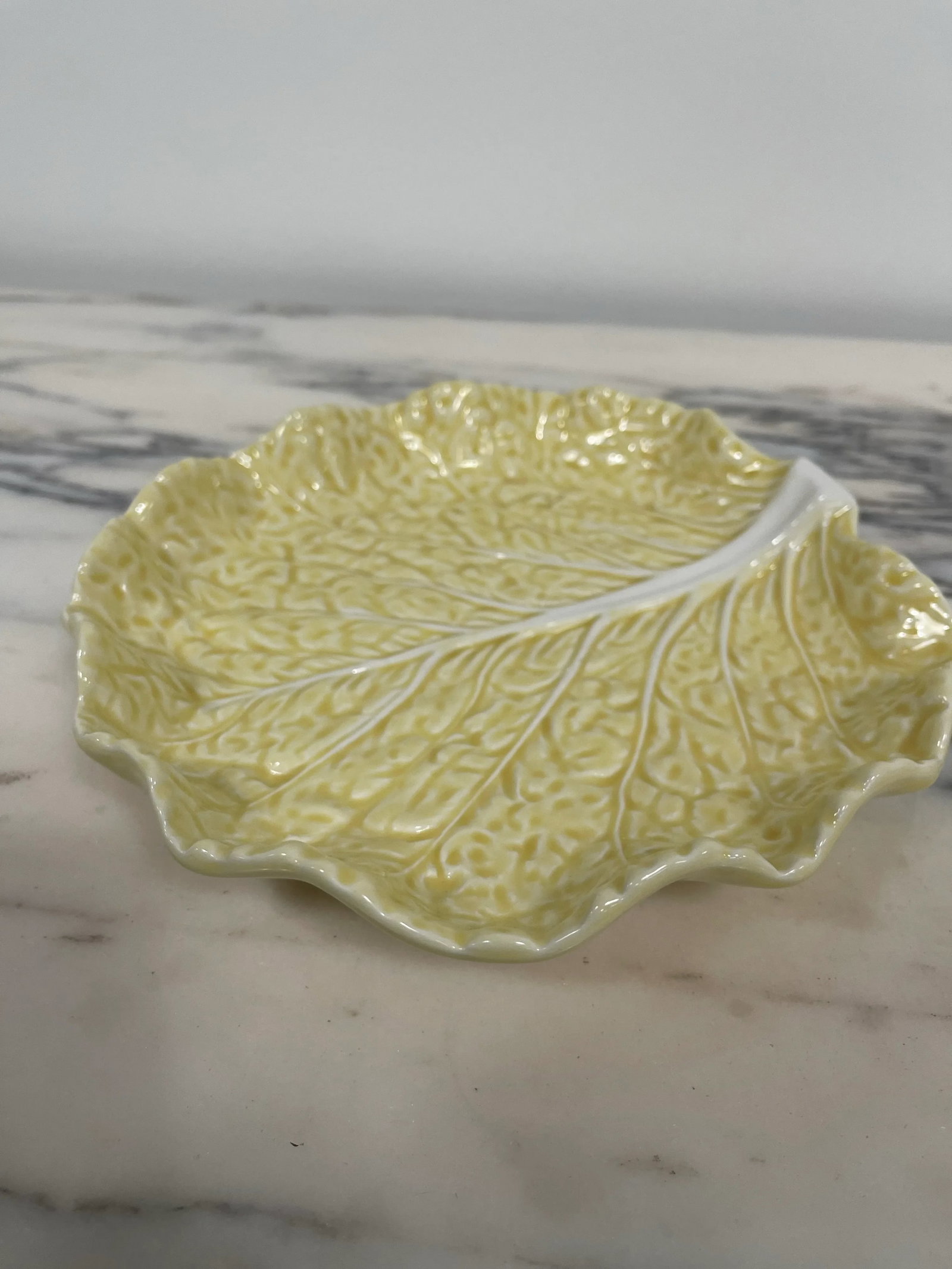 Vintage Bordallo Pinheiro Yellow Cabbage Salad Plate - 2