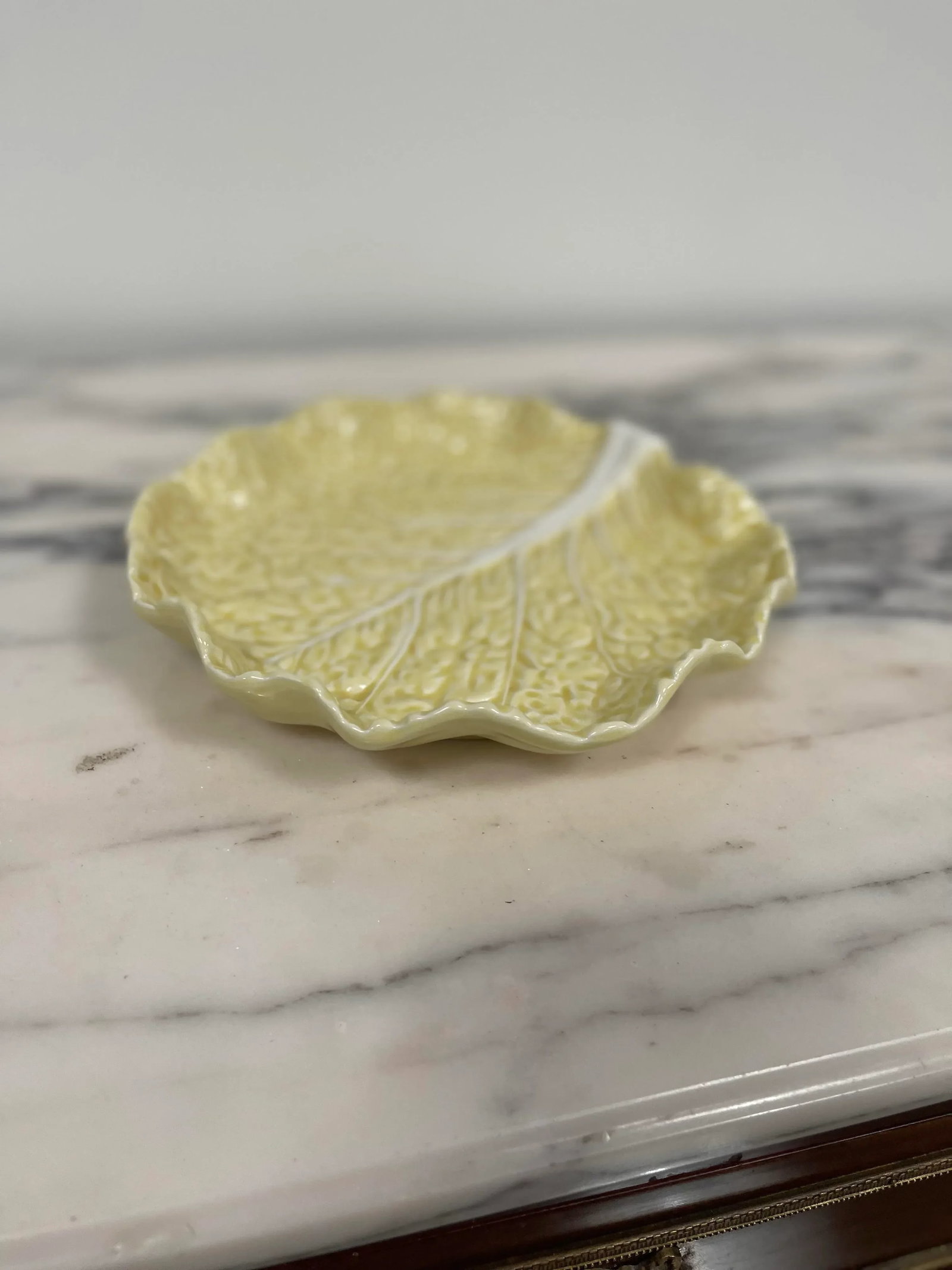 Vintage Bordallo Pinheiro Yellow Cabbage Salad Plate - 3