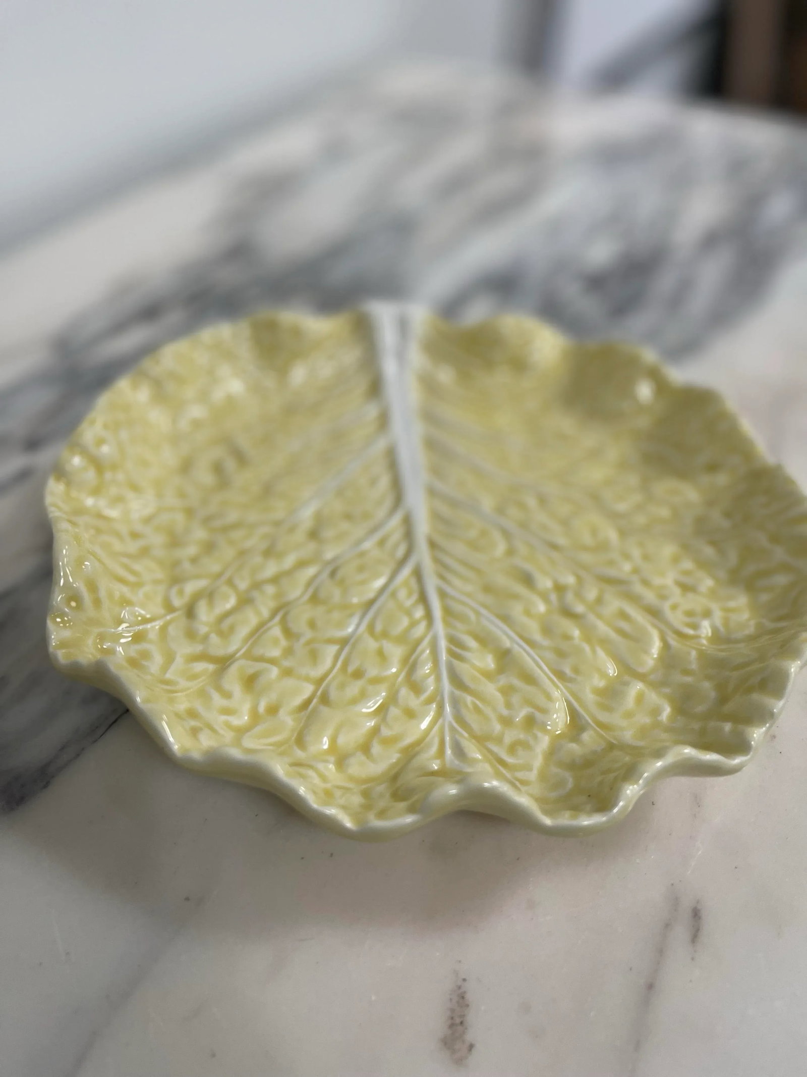 Vintage Bordallo Pinheiro Yellow Cabbage Salad Plate - 7