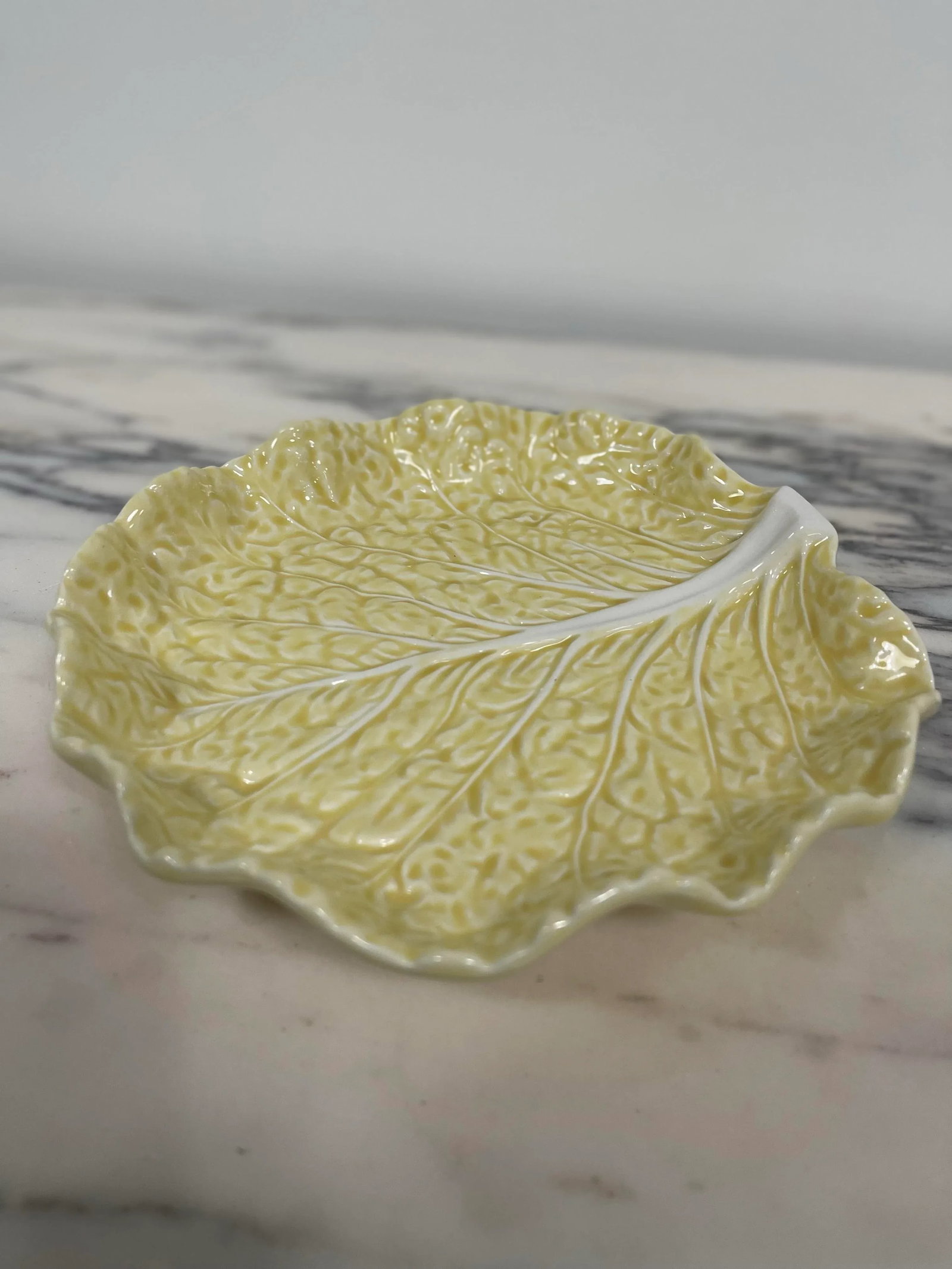 Vintage Bordallo Pinheiro Yellow Cabbage Salad Plate - 9