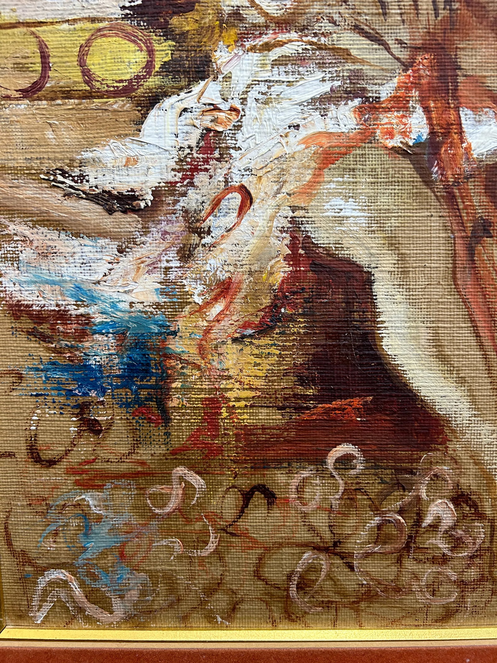 Abstract Midcentury Seated Nude Oil Painting - 5