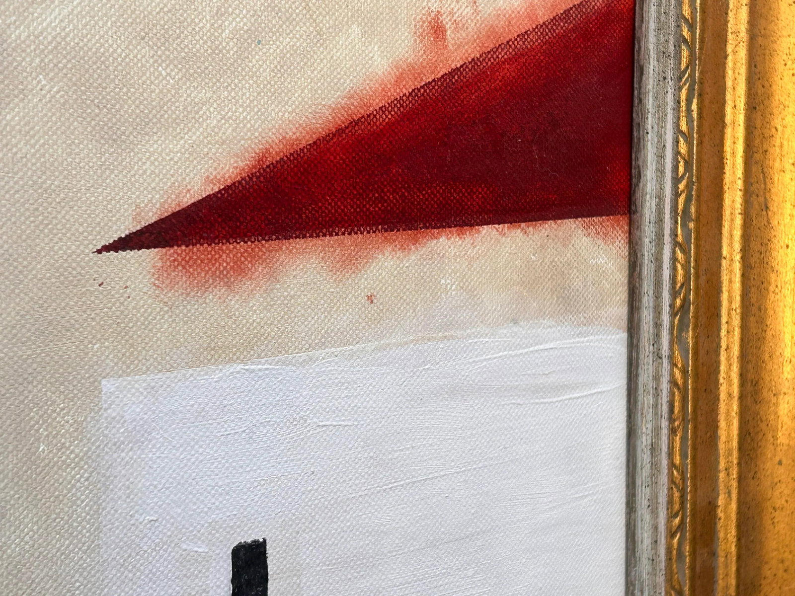 Large Abstract Architecture Original Acrylic on Canvas Painting, Signed J Martinez, 32x44" Heavy Orn - 5
