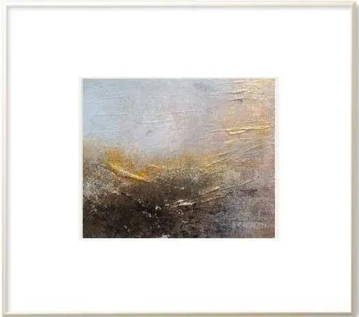 Original Abstract Multi-Media Art Painting Black Grey Bronze - 4