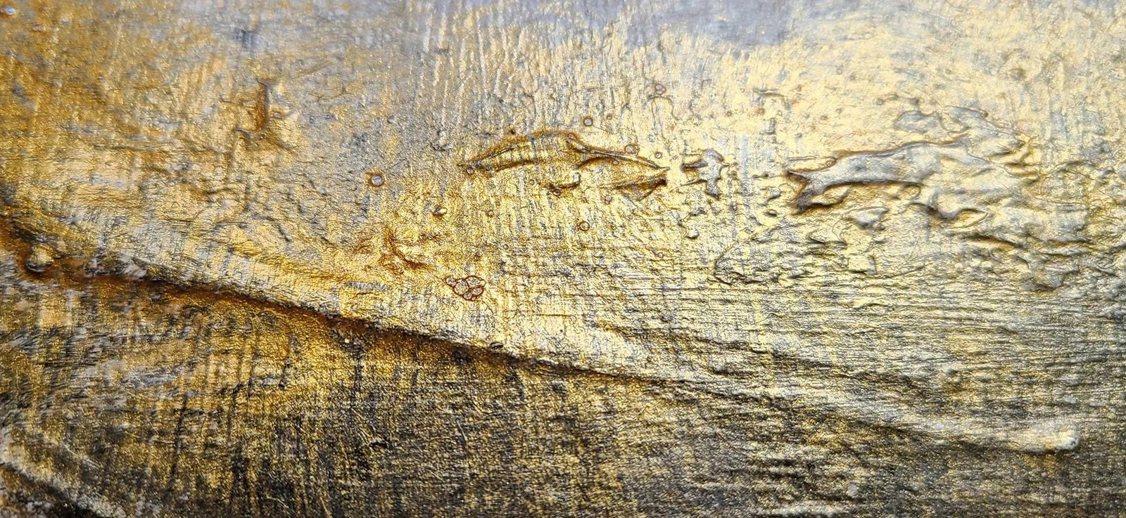 Original Abstract Multi-Media Art Painting Black Grey Bronze - 5