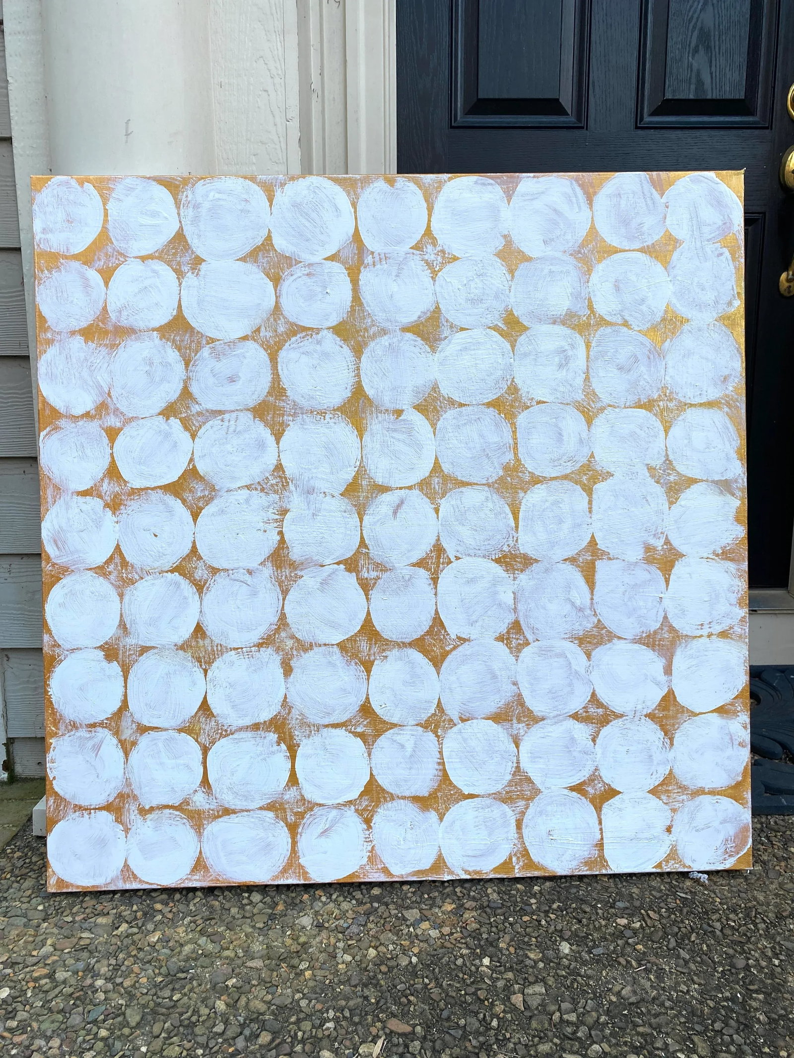 Sarah Trundle, Contemporary Abstract Painting, "Communion: Circles in Gold" - 5