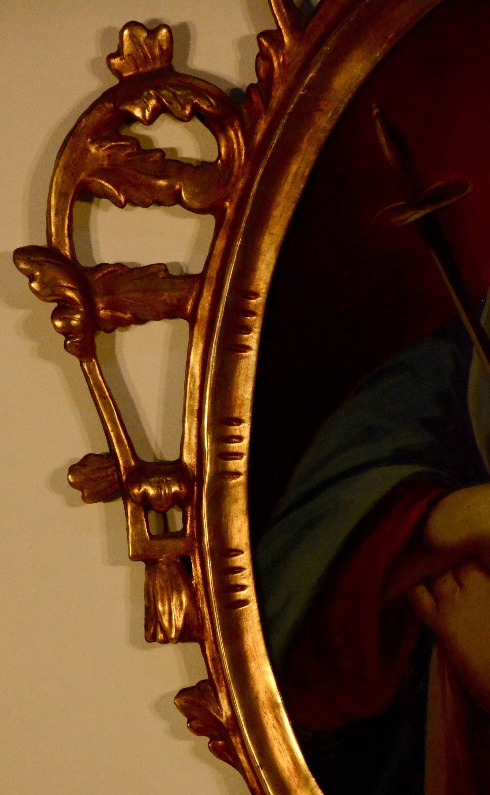 Late 19th Century Spanish Religious Reverse Painting Our Lady of Sorrows - 3
