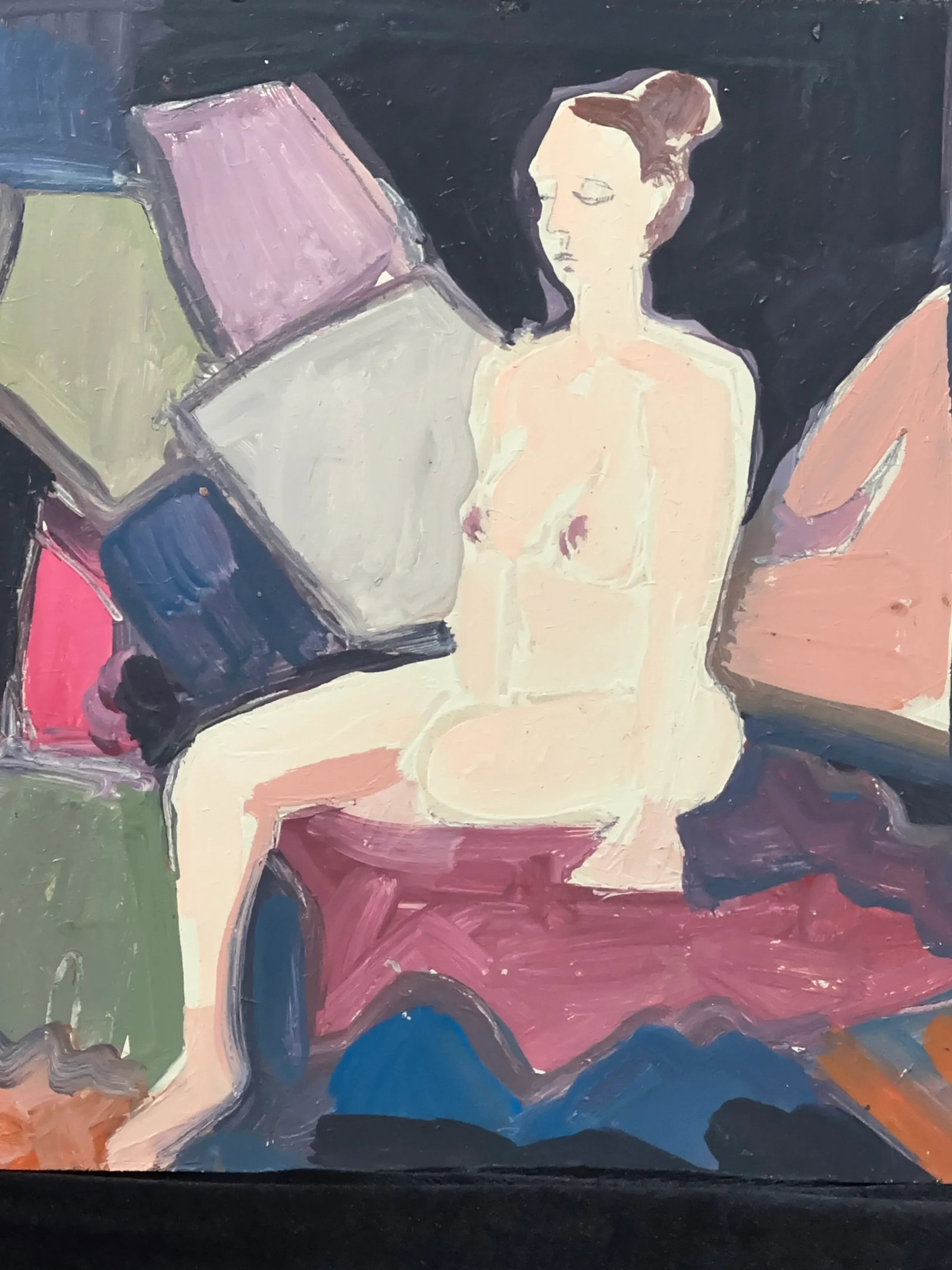 Figure on Panel Original Expressionist Painting James Hartman - 4
