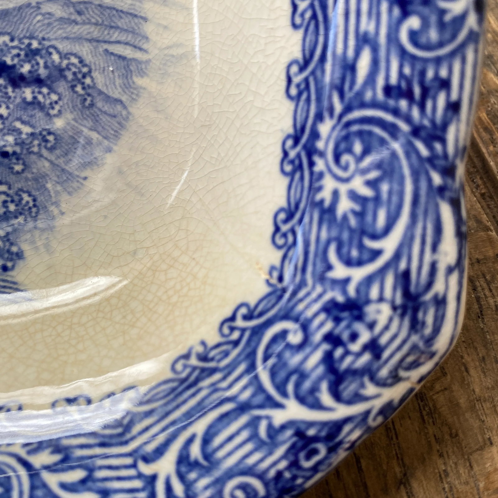 Antique Cauldon Ltd. England Blue Moore Platters- a Pair - 11
