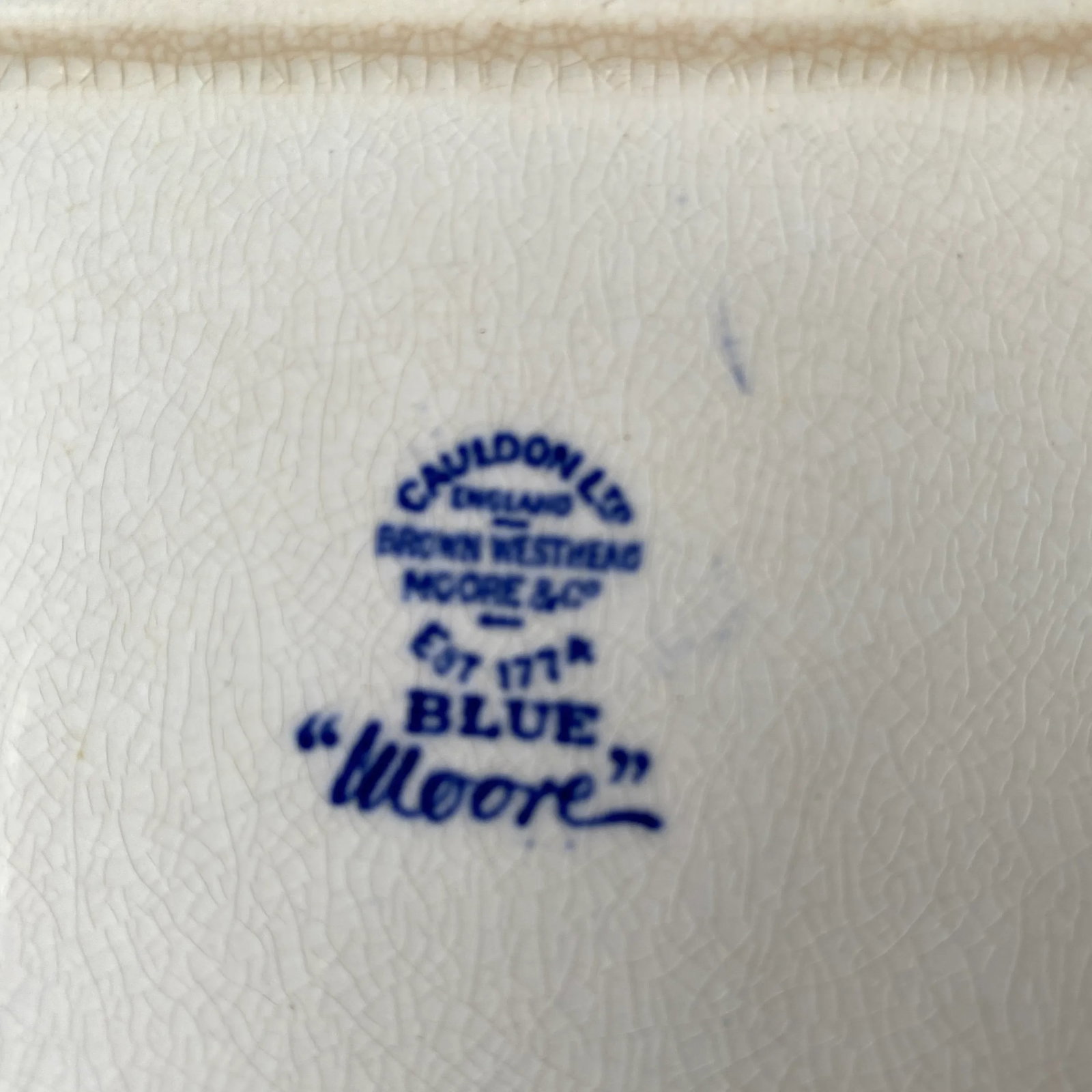 Antique Cauldon Ltd. England Blue Moore Platters- a Pair - 4