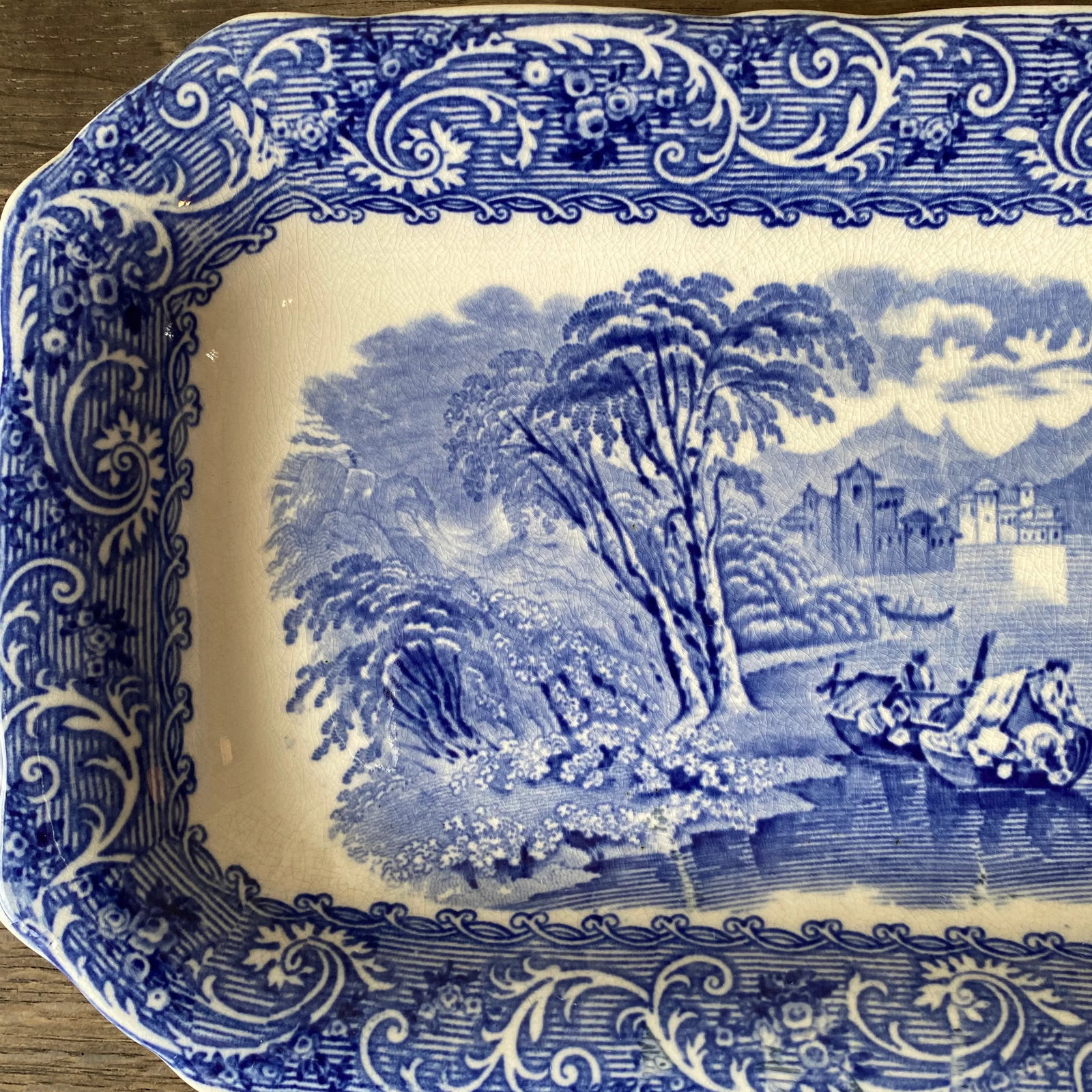 Antique Cauldon Ltd. England Blue Moore Platters- a Pair - 5