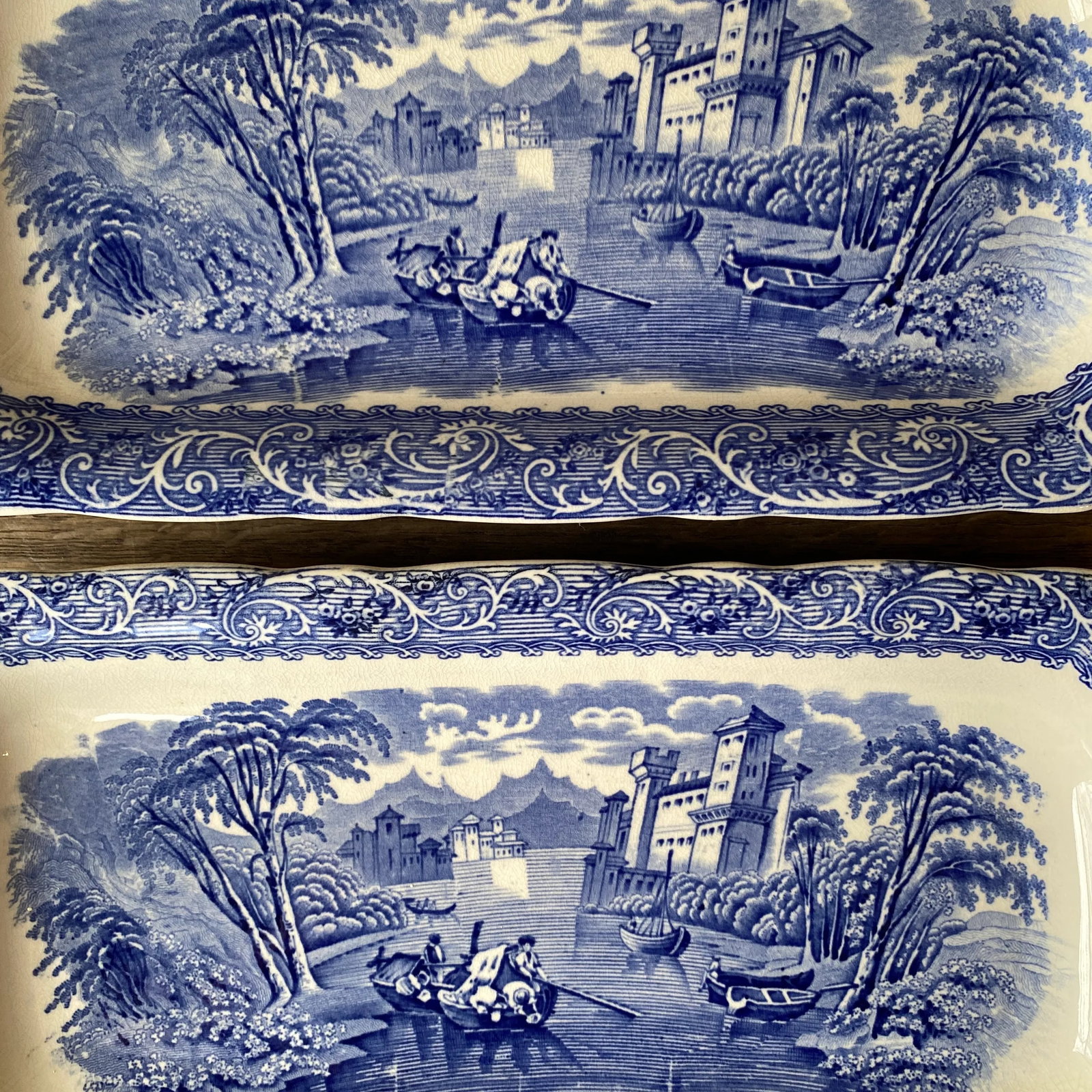 Antique Cauldon Ltd. England Blue Moore Platters- a Pair - 6