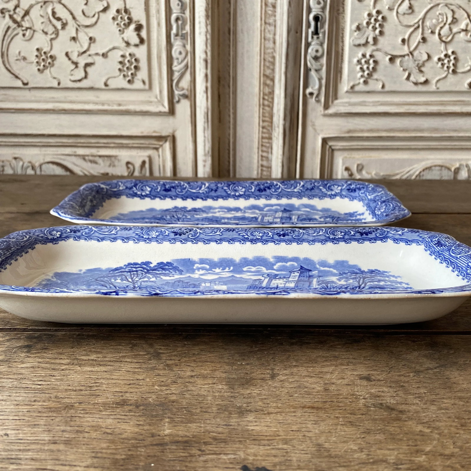 Antique Cauldon Ltd. England Blue Moore Platters- a Pair - 8