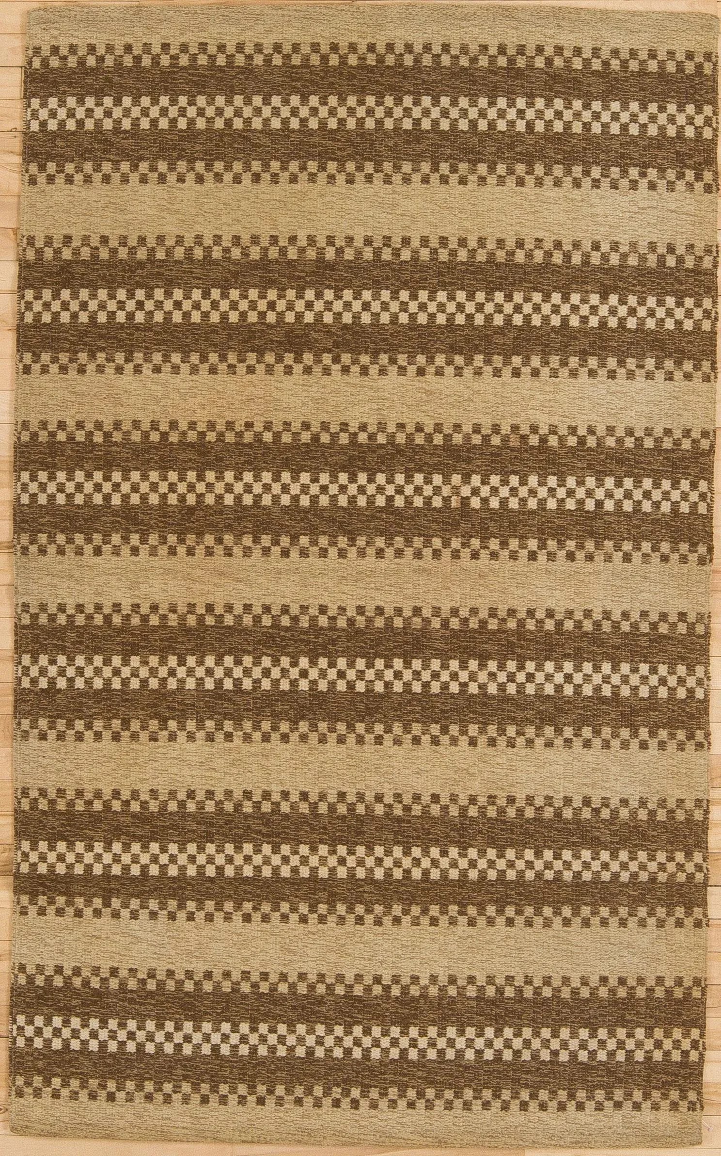 Vintage Mid-Century Swedish Flat Weave Rug - 4"² × 6"²7"³ - 5
