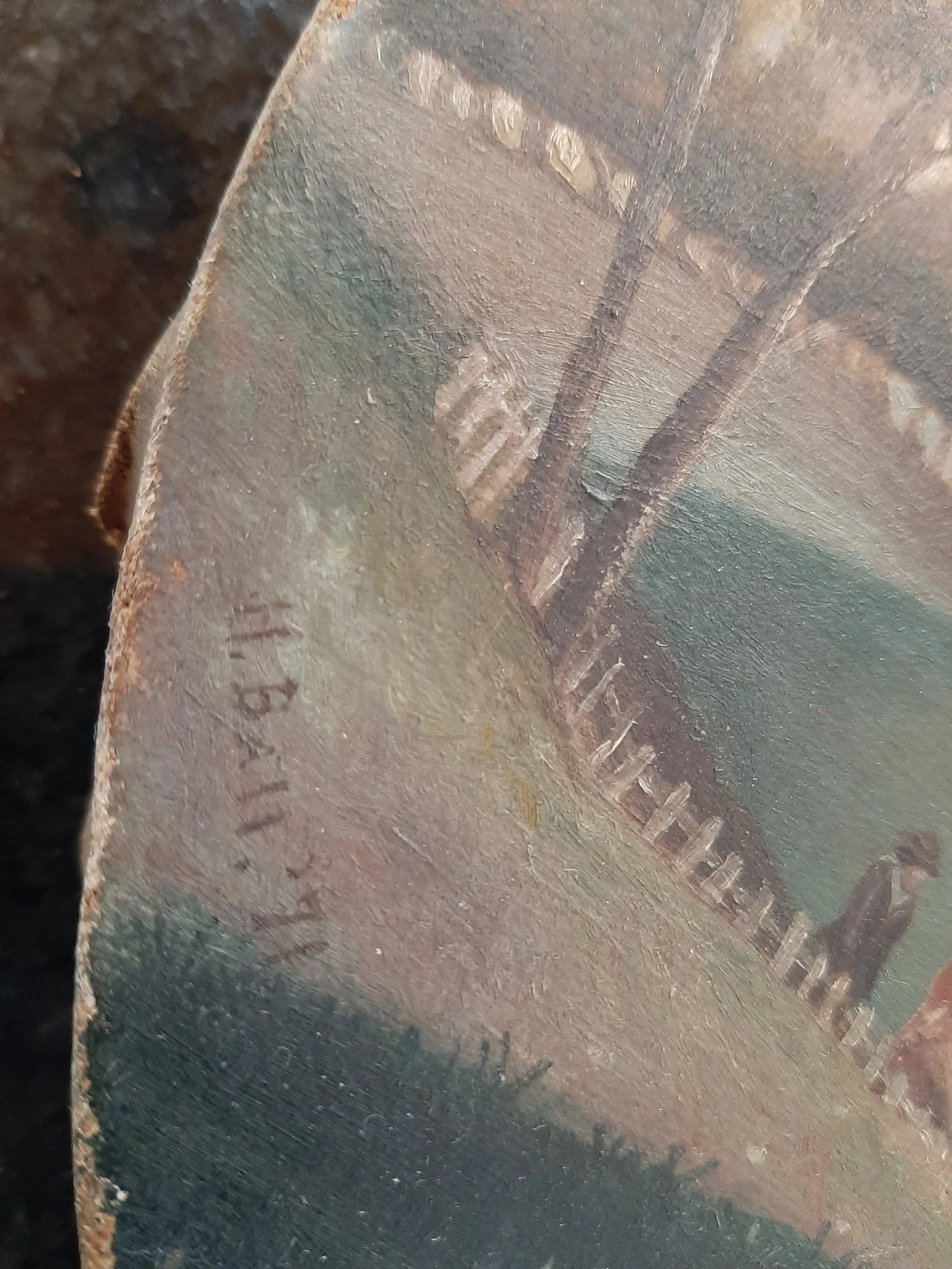 Late 19th Century Antique Water Landscape Oil on Canvas - 6
