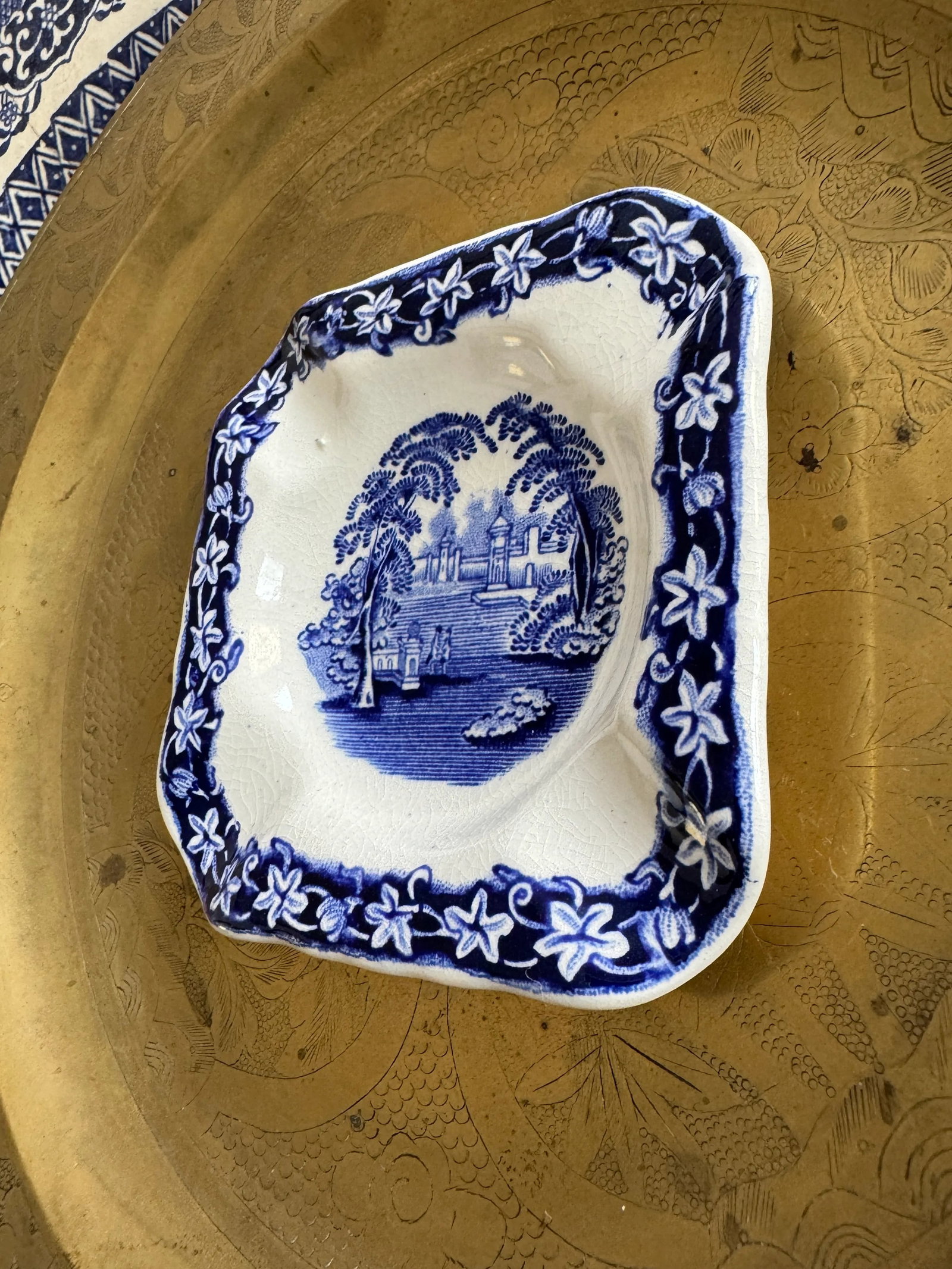 Antique Mason's Ironstone Transferware Ashtray - 3