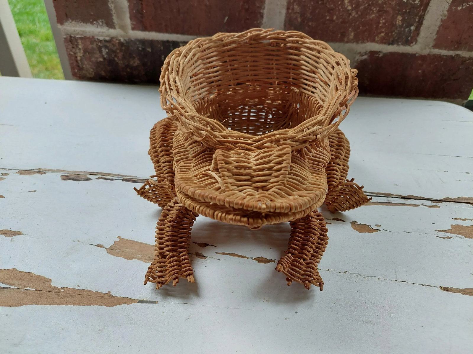 Mid 20th Century Wicker Frog Basket After Mario Lopez Torres - 3