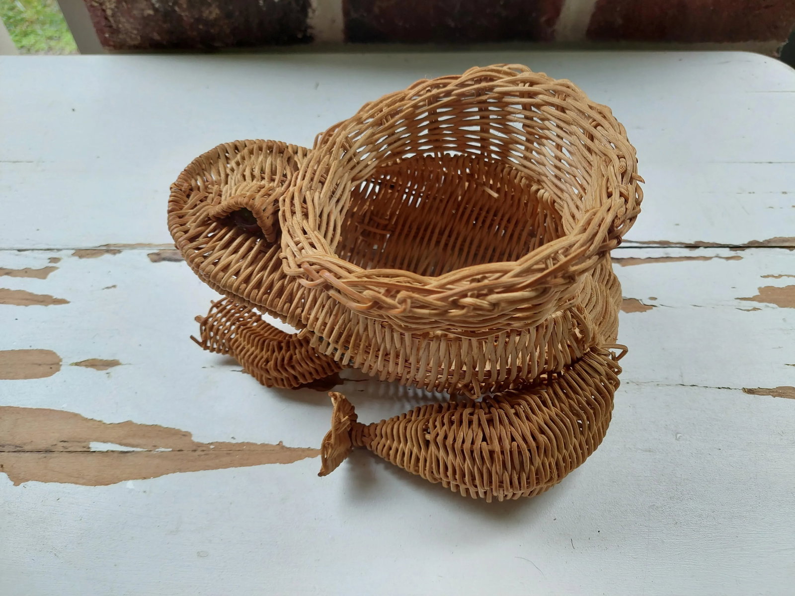 Mid 20th Century Wicker Frog Basket After Mario Lopez Torres - 6