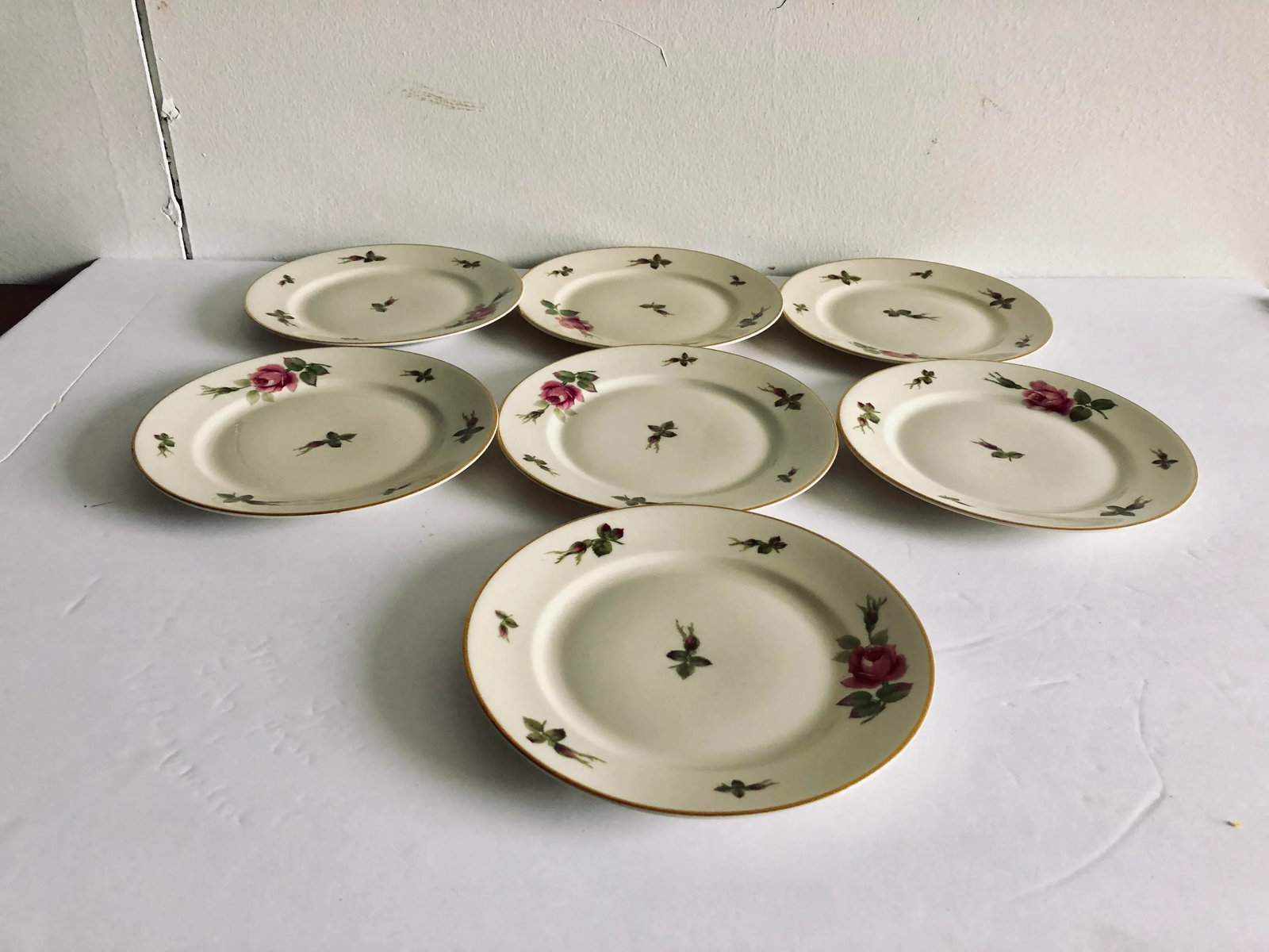 Vintage Floral Rosenthal "Aida" Set of 7 Bread Plates - 3