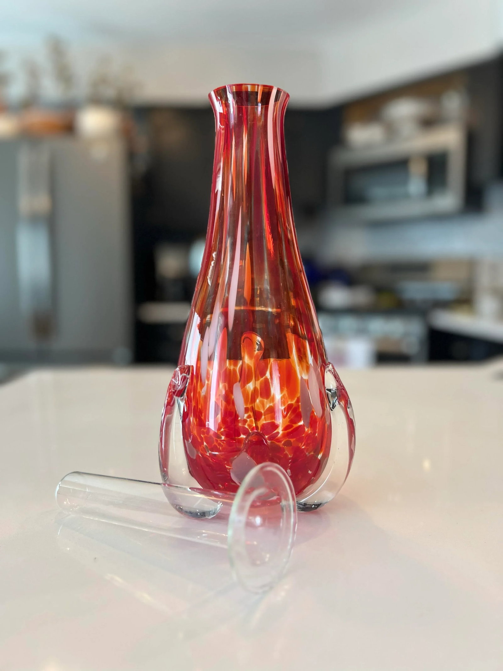1980s Vaso in Vetro Murano Hand-Blown Glass Bud Vase - 5