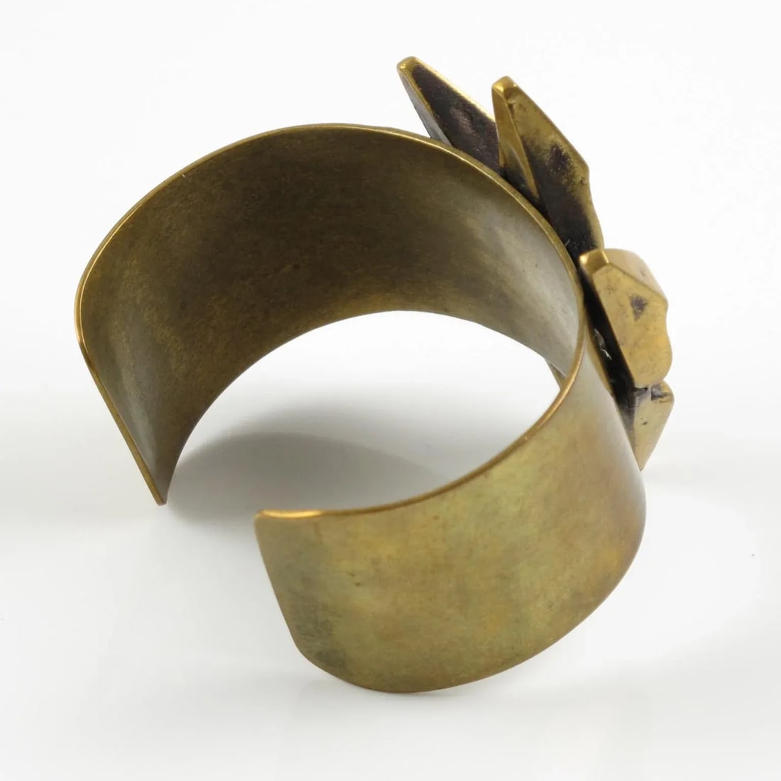 French Sculptor Henri Nogaret 1960s Brutalist Bronze Cuff Bracelet - 5