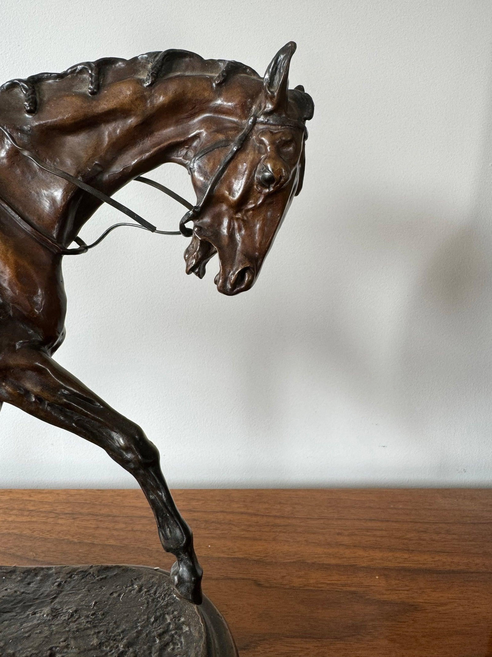Horse and Jockey Patinated Bronze Sculpture After Pierre Jules Mene - 5
