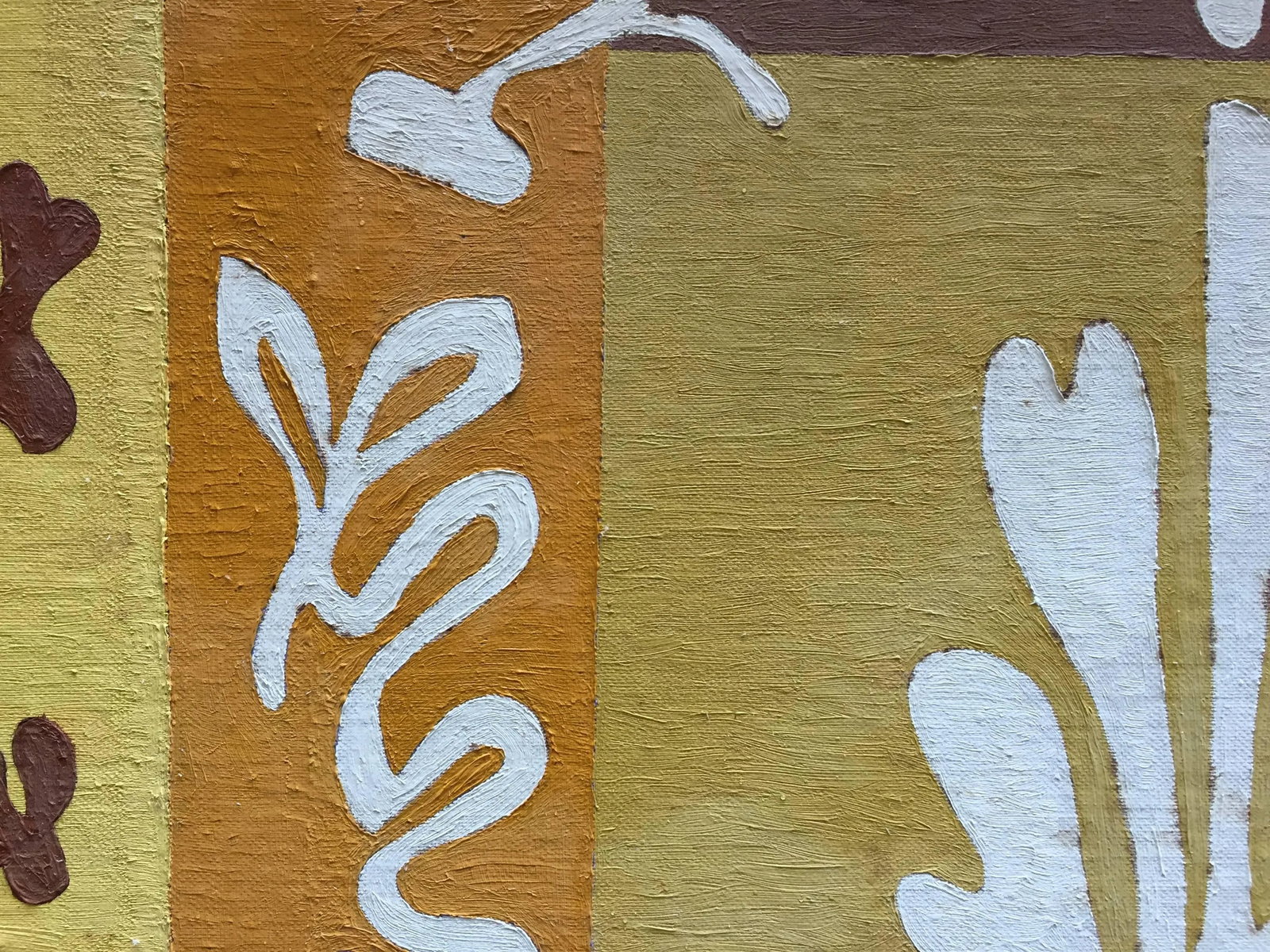 1950s Mid-Century Modern Leaf Acrylic Painting - 5