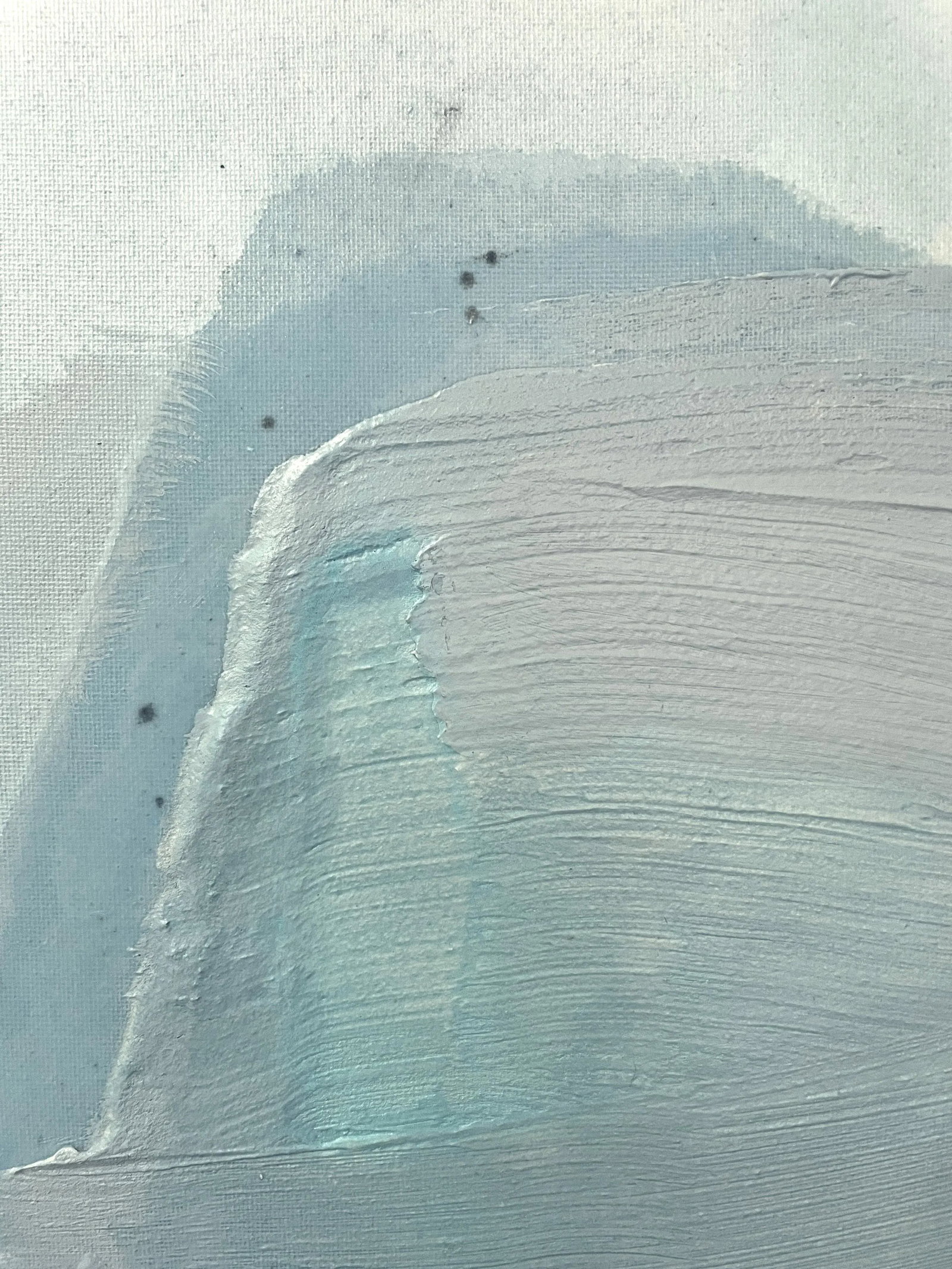 Raku No02 "Raku No01" Dimensional Texture Abstract Painting in Atmospheric Sky Blue and Periwinkle - 8